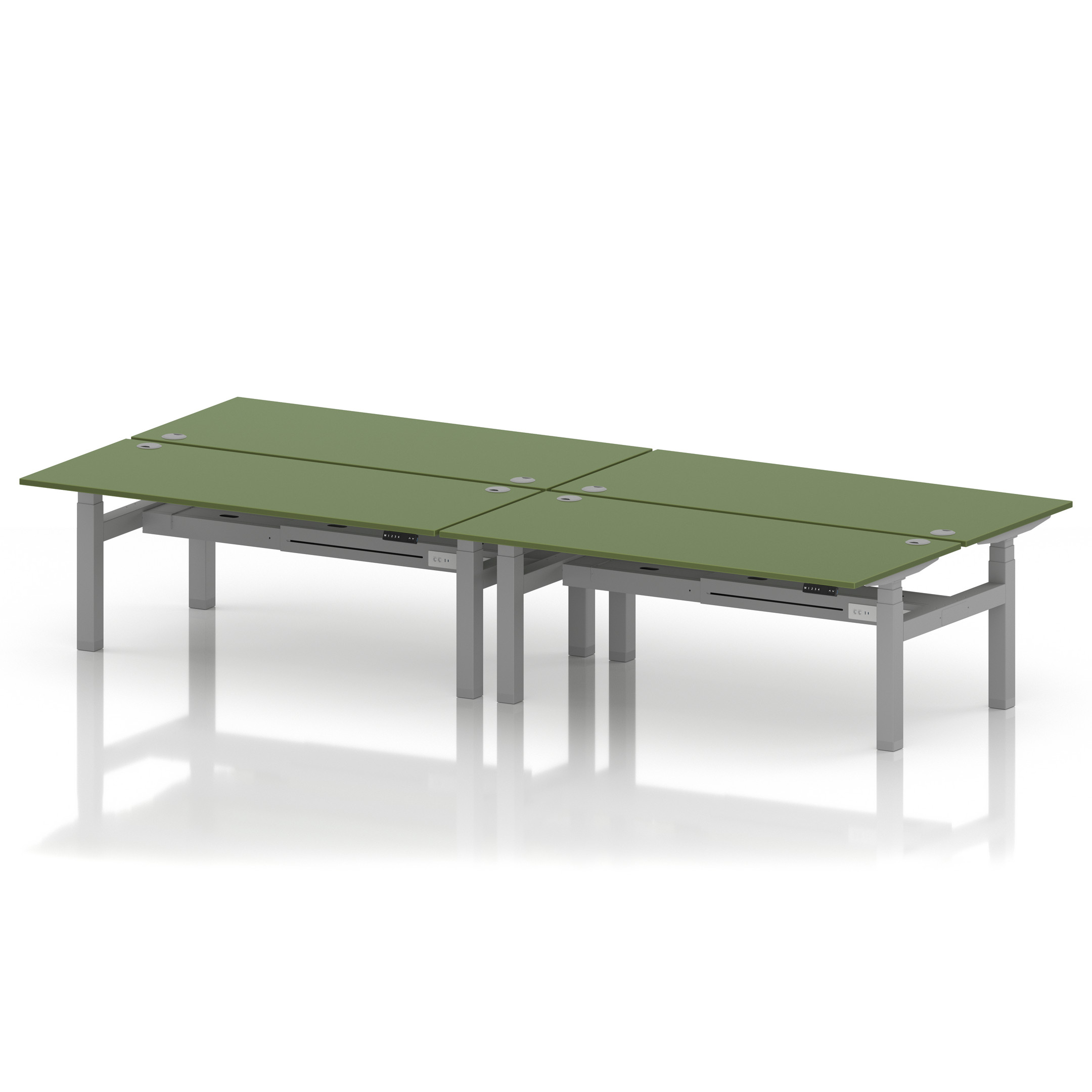 Air Back-to-Back Height Adjustable Bench Desk - 4 Person