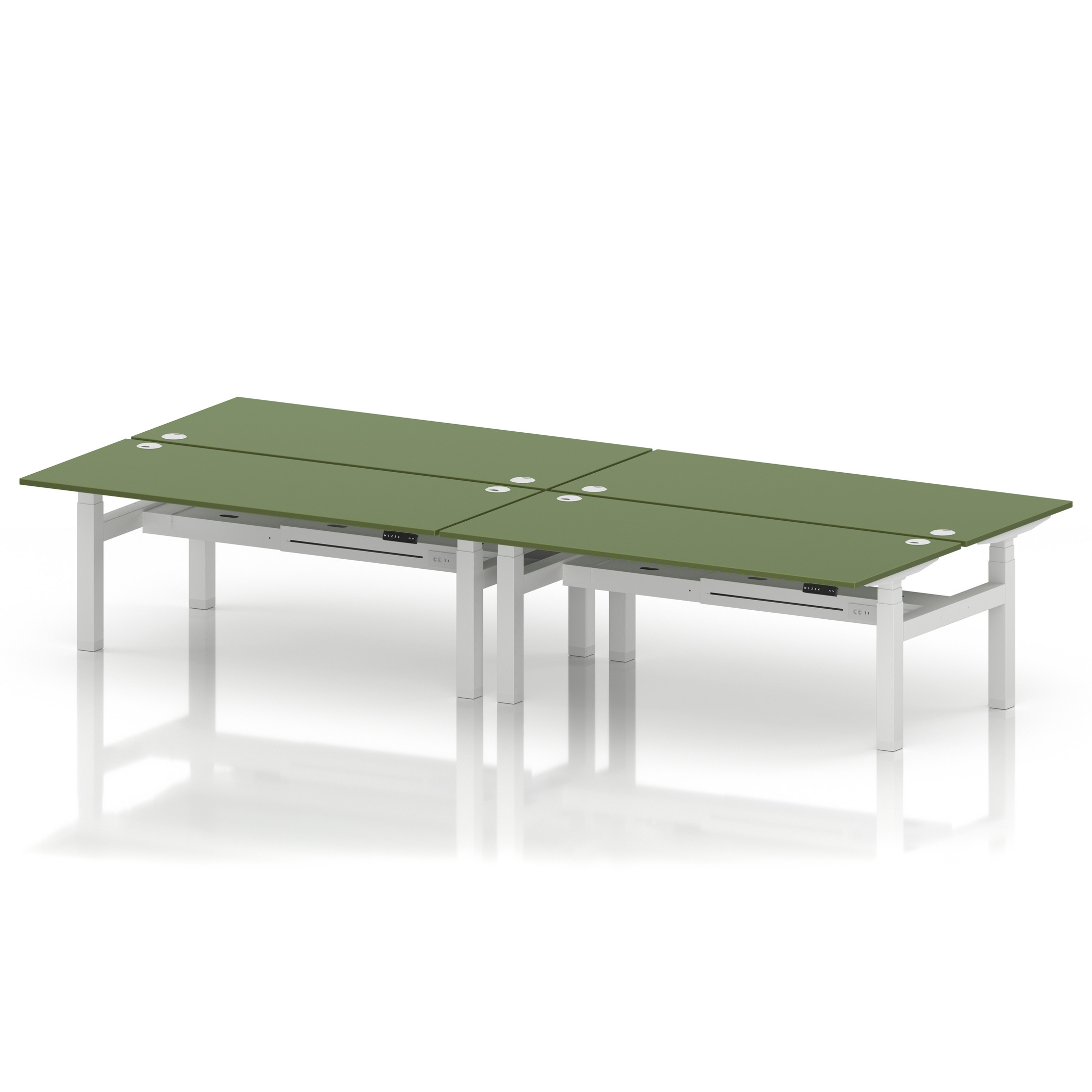 Air Back-to-Back Height Adjustable Bench Desk - 4 Person