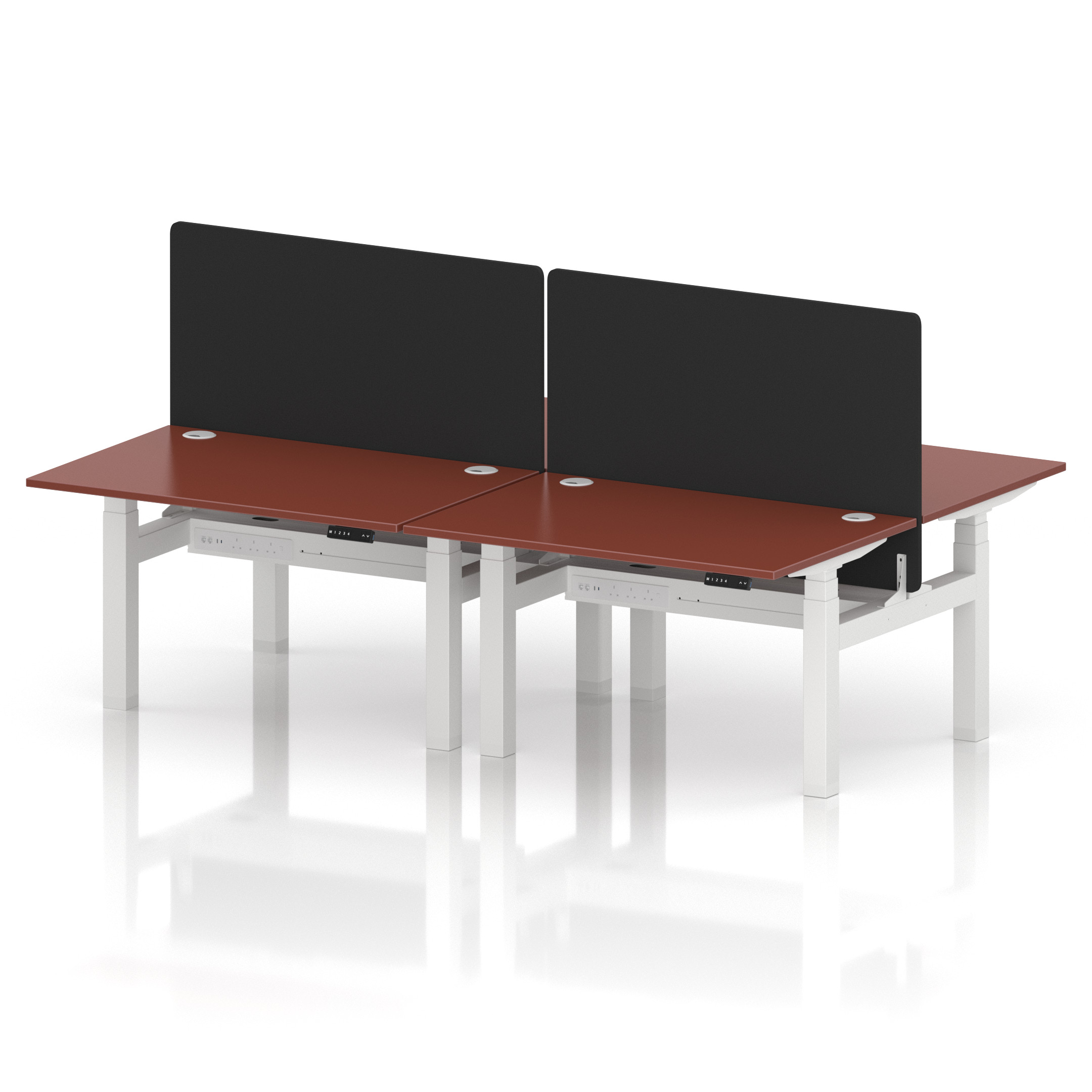 Air Back-to-Back Height Adjustable Bench Desk - 4 Person