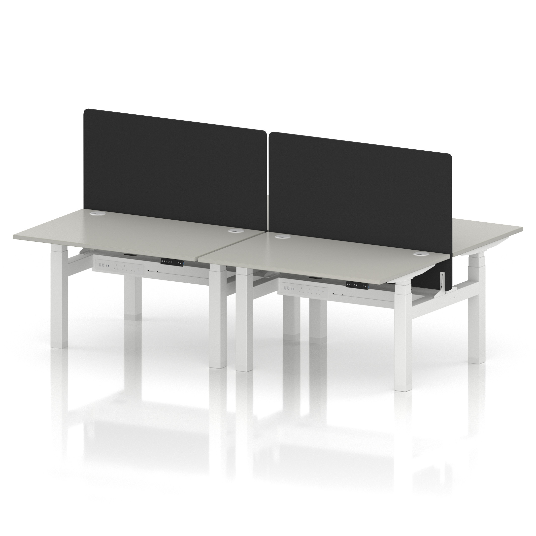 Air Back-to-Back Height Adjustable Bench Desk - 4 Person