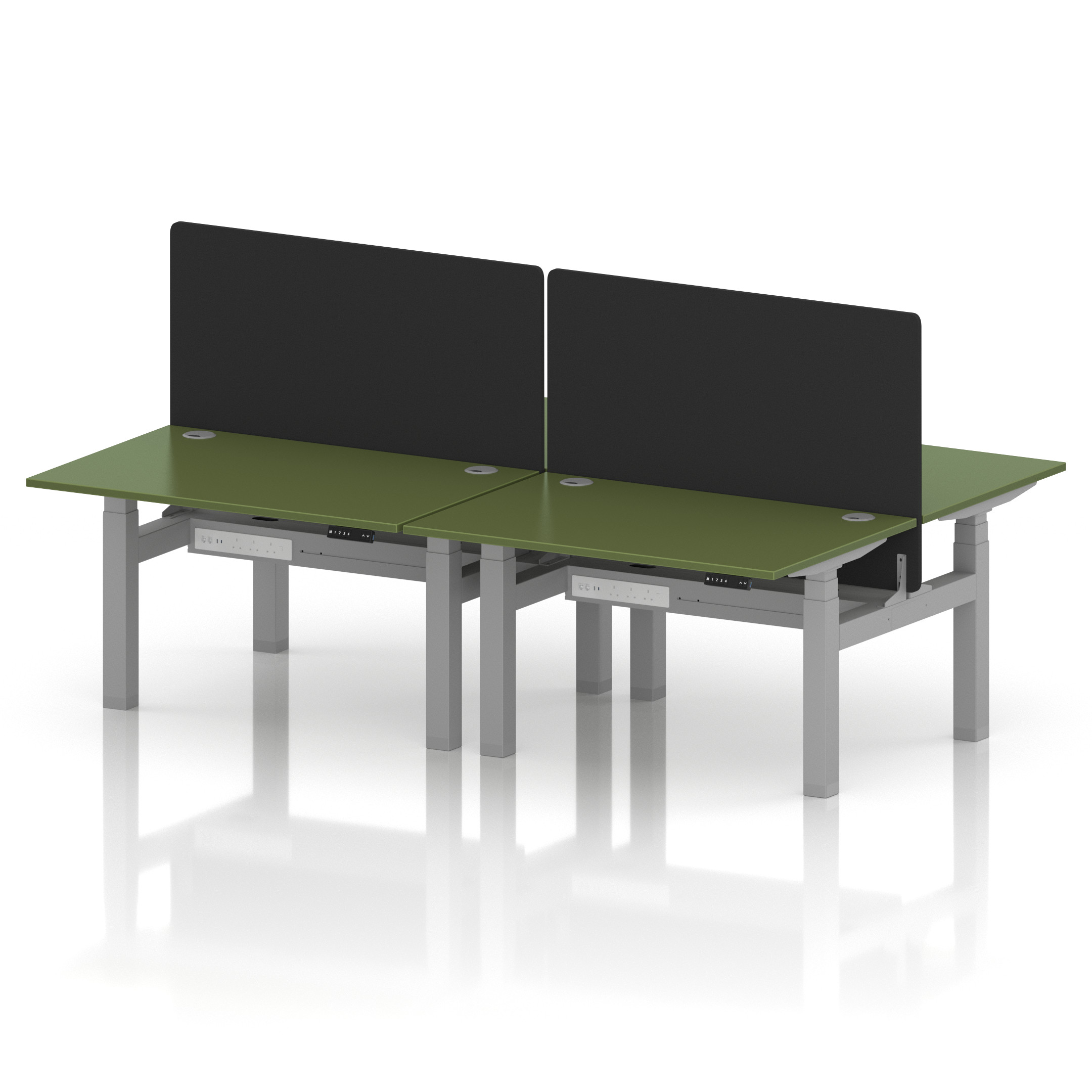 Air Back-to-Back Height Adjustable Bench Desk - 4 Person