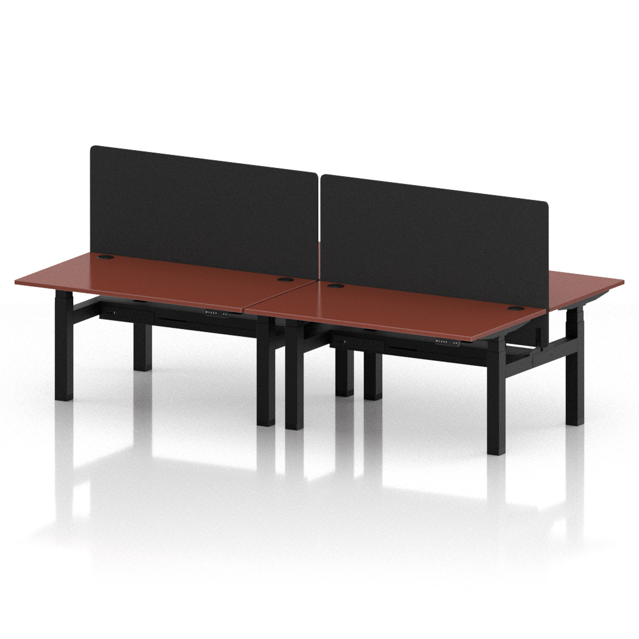 Air Back-to-Back Height Adjustable Bench Desk - 4 Person