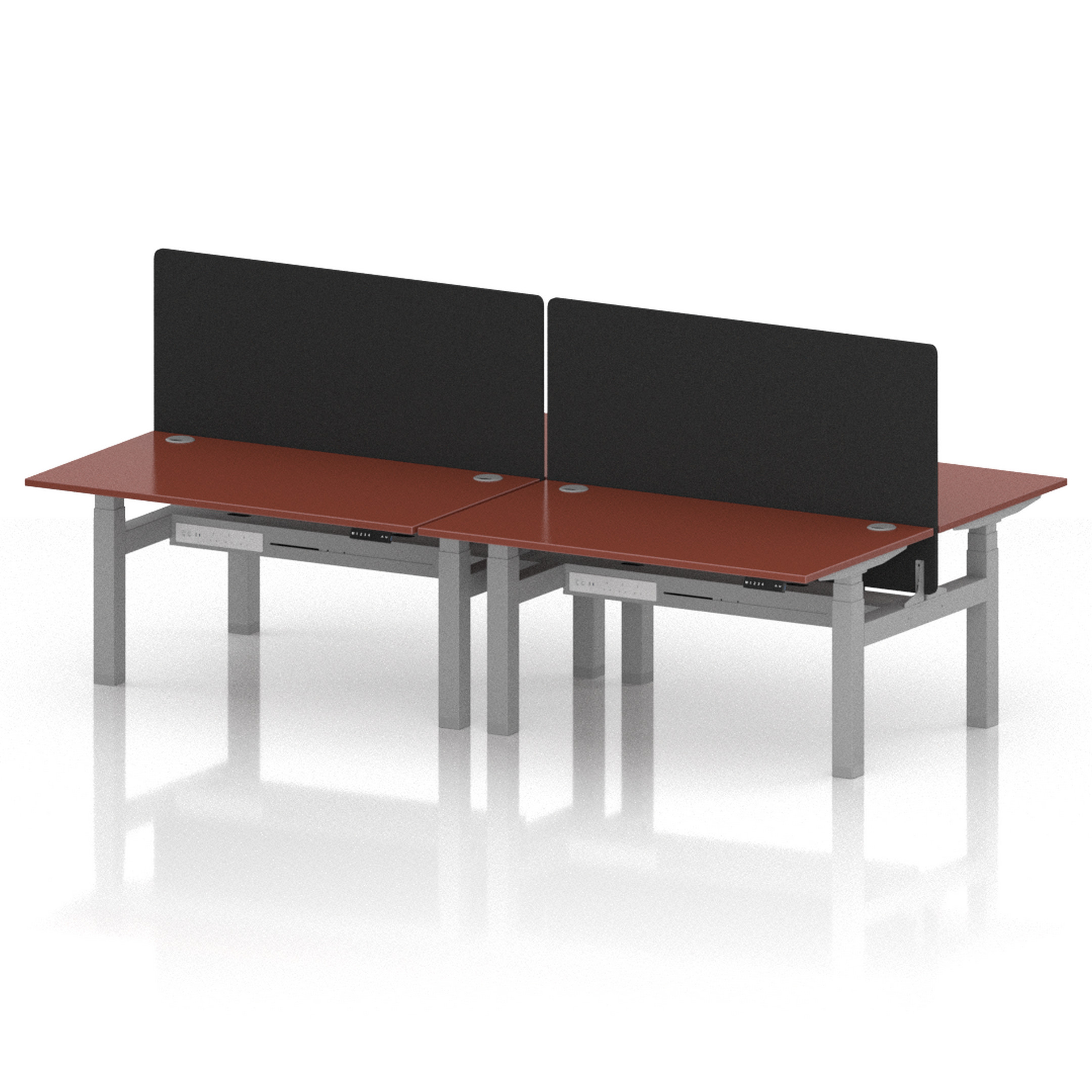 Air Back-to-Back Height Adjustable Bench Desk - 4 Person