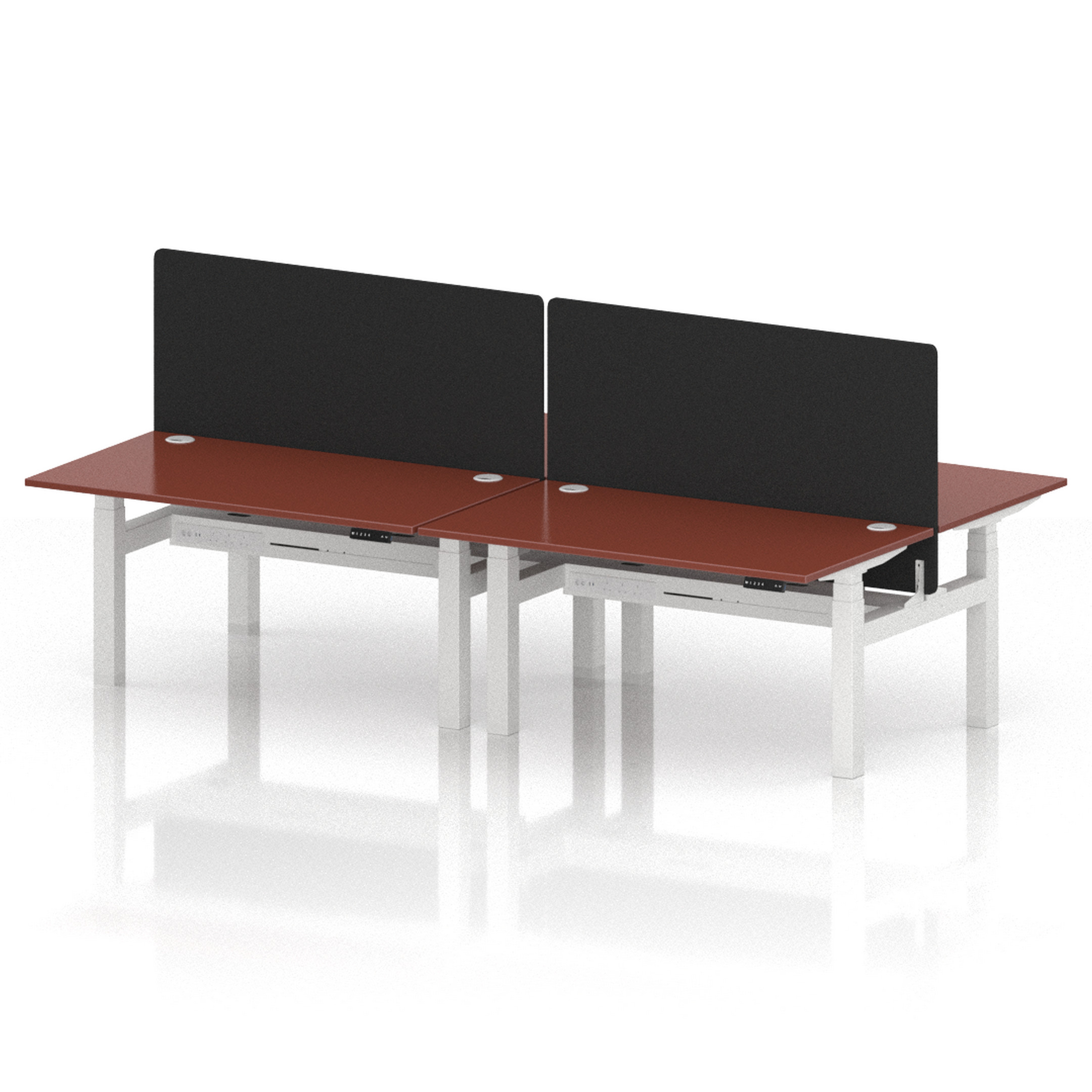 Air Back-to-Back Height Adjustable Bench Desk - 4 Person