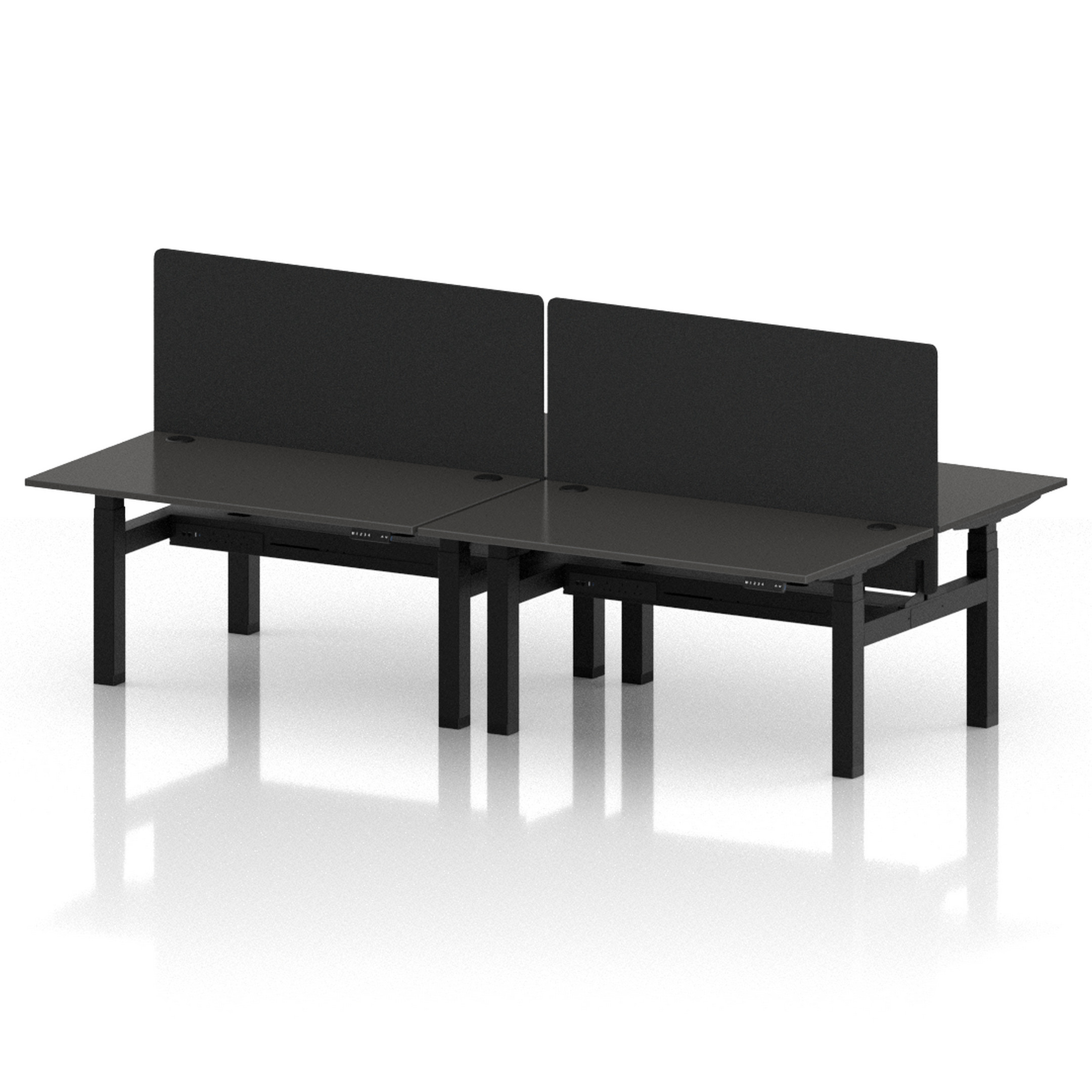 Air Back-to-Back Height Adjustable Bench Desk - 4 Person
