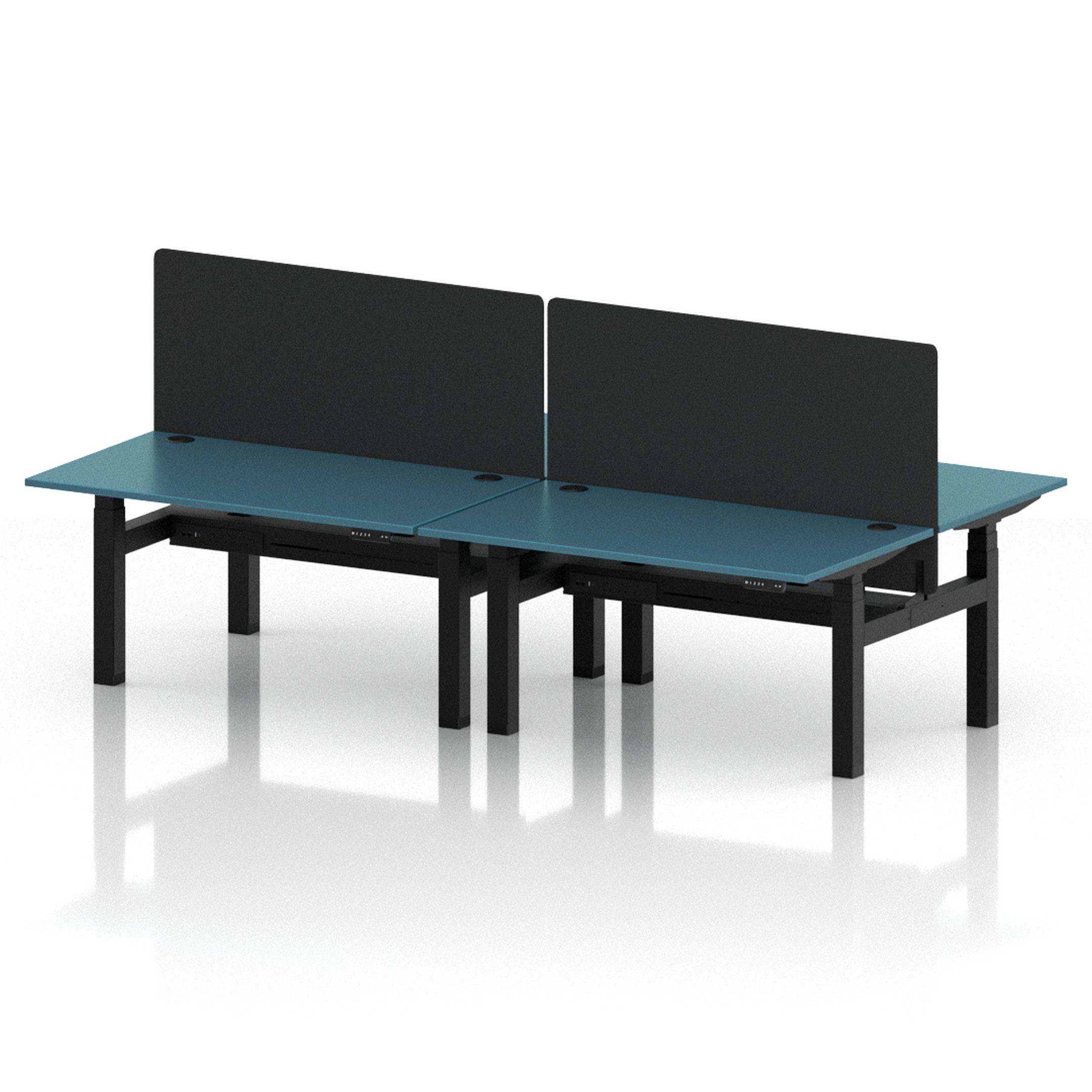 Air Back-to-Back Height Adjustable Bench Desk - 4 Person