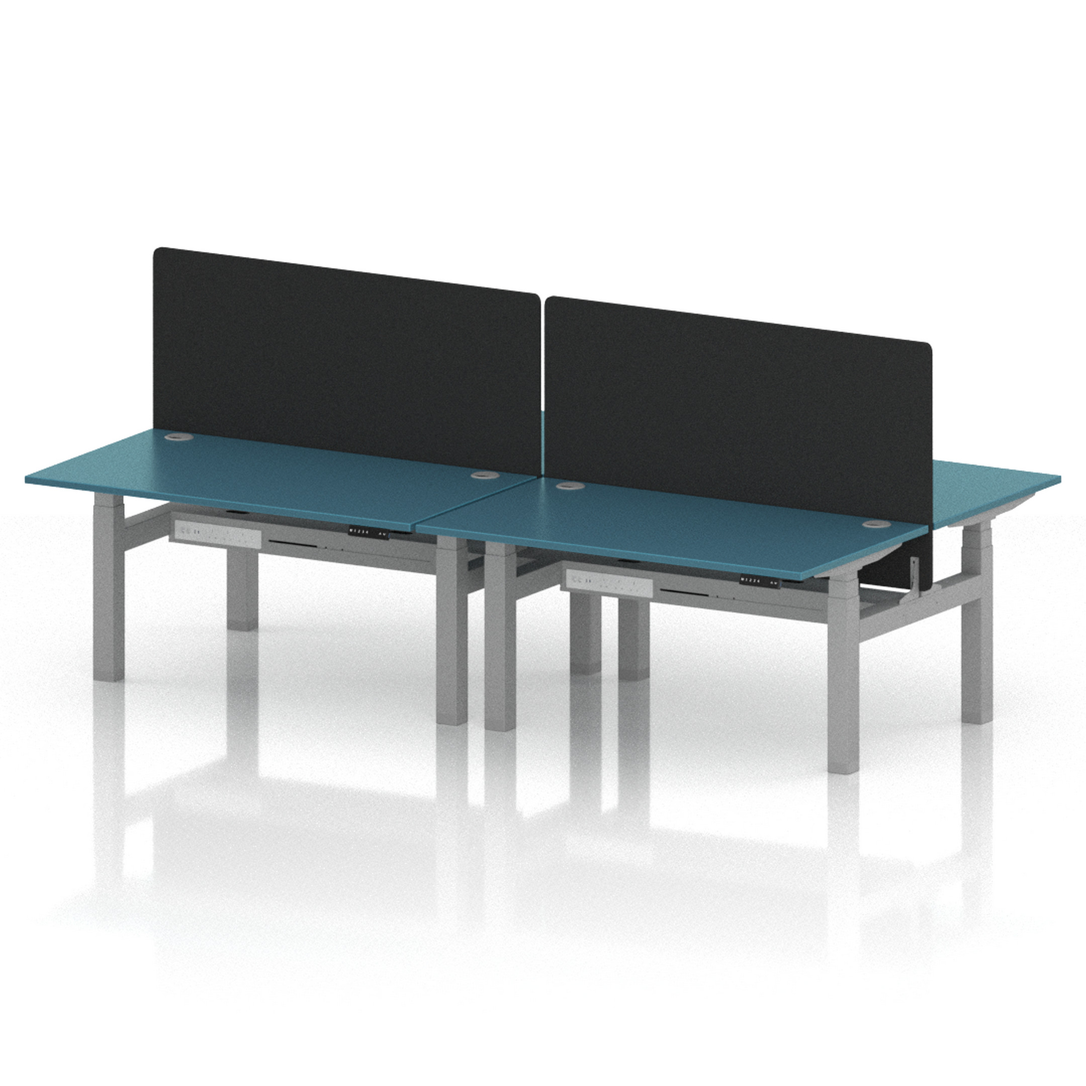Air Back-to-Back Height Adjustable Bench Desk - 4 Person