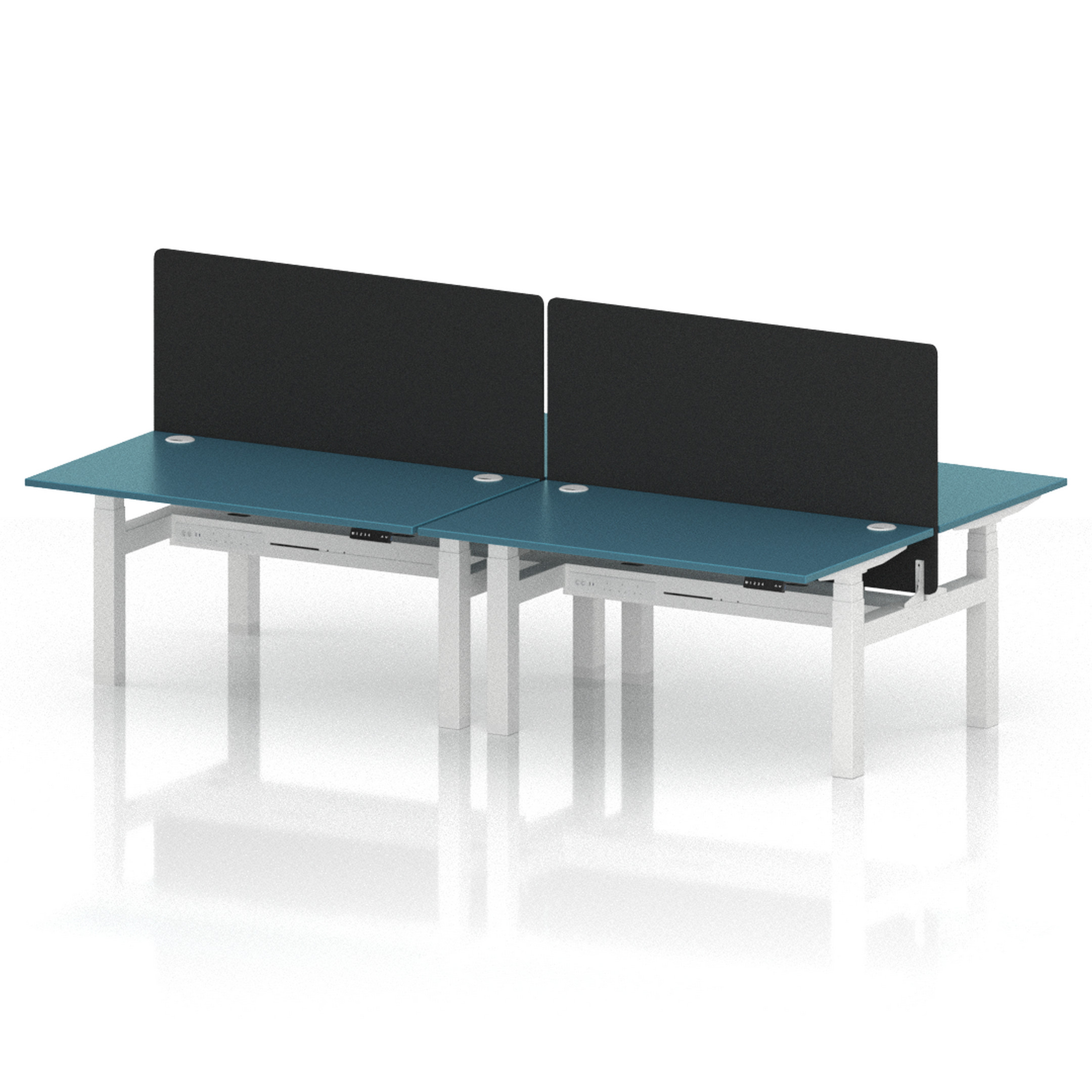 Air Back-to-Back Height Adjustable Bench Desk - 4 Person