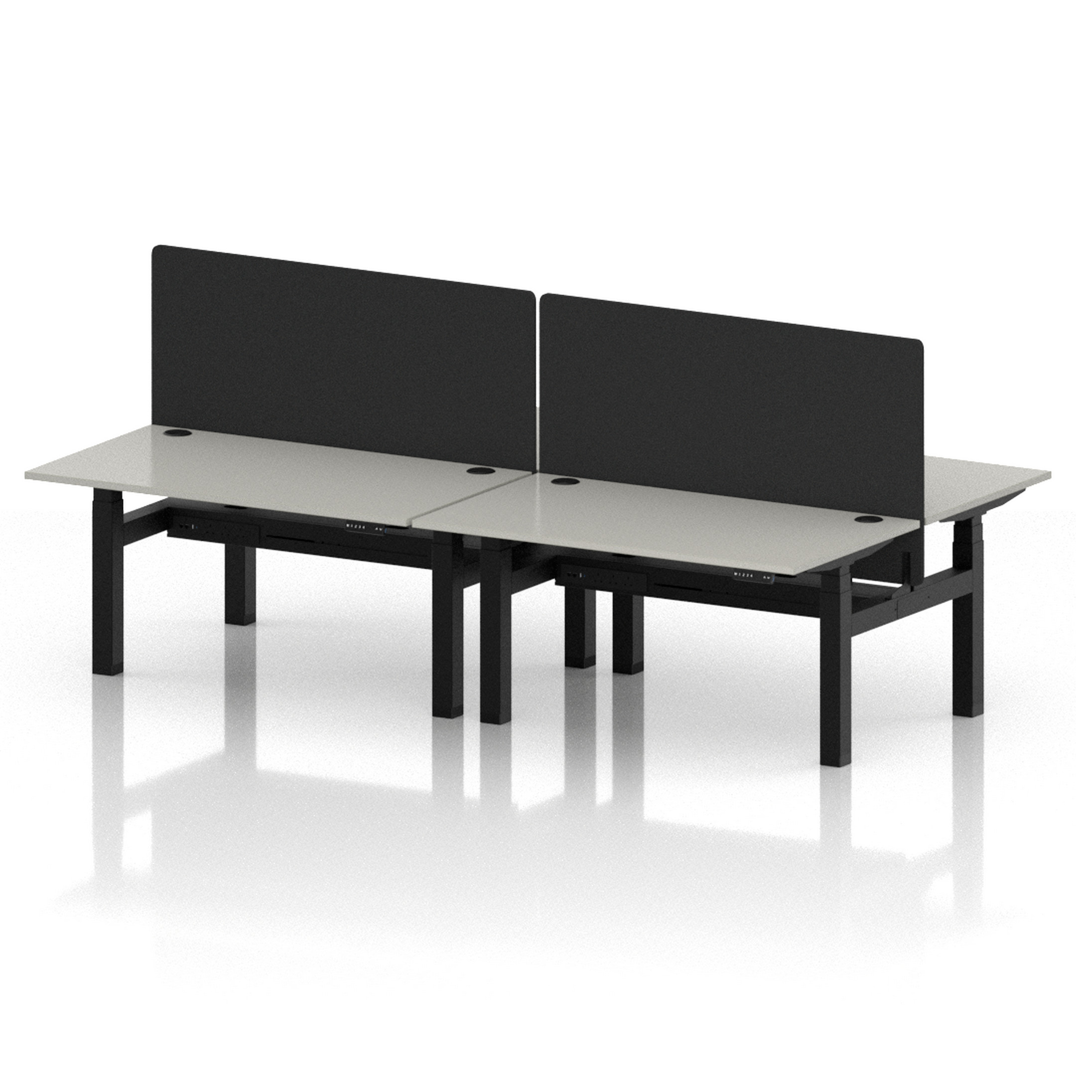 Air Back-to-Back Height Adjustable Bench Desk - 4 Person