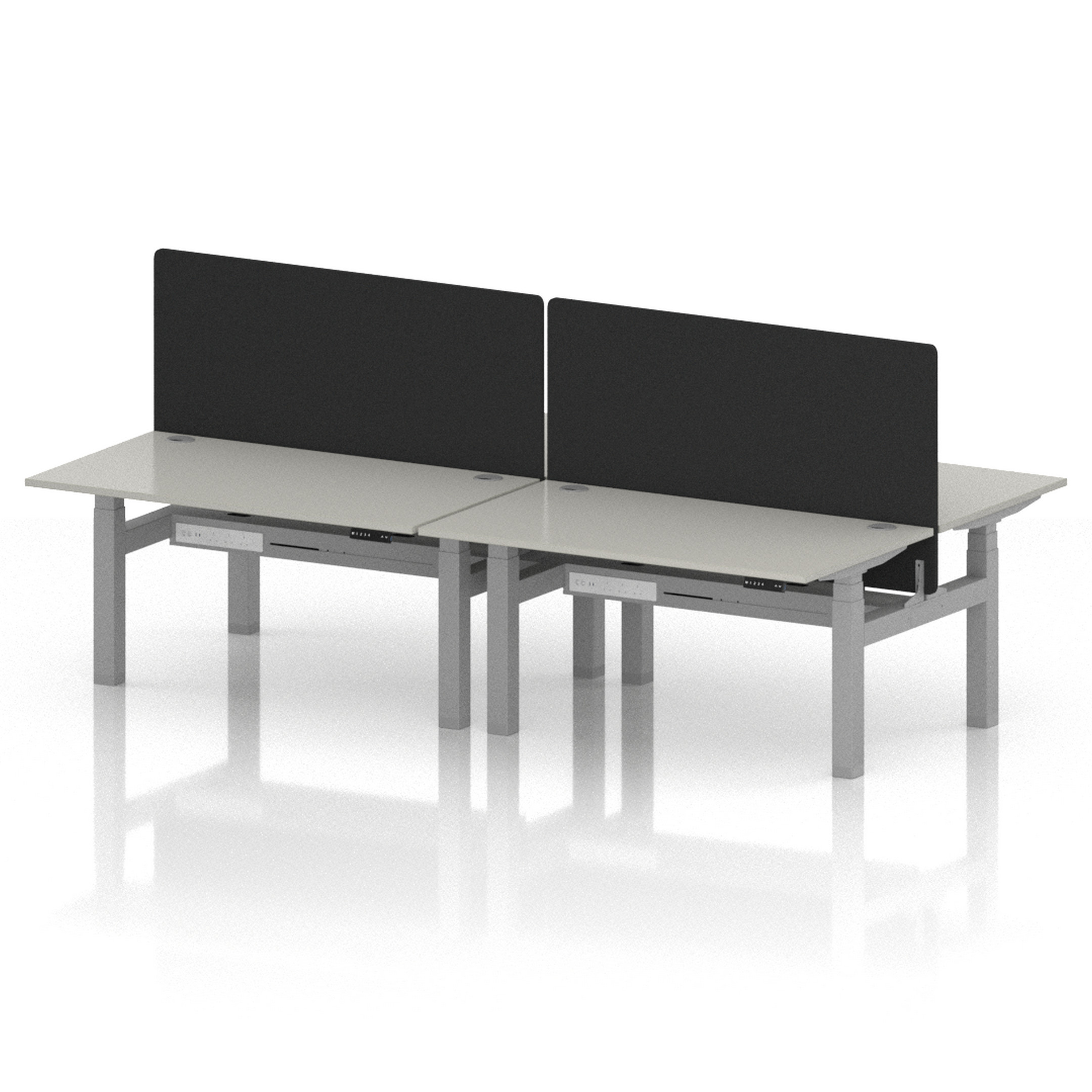 Air Back-to-Back Height Adjustable Bench Desk - 4 Person