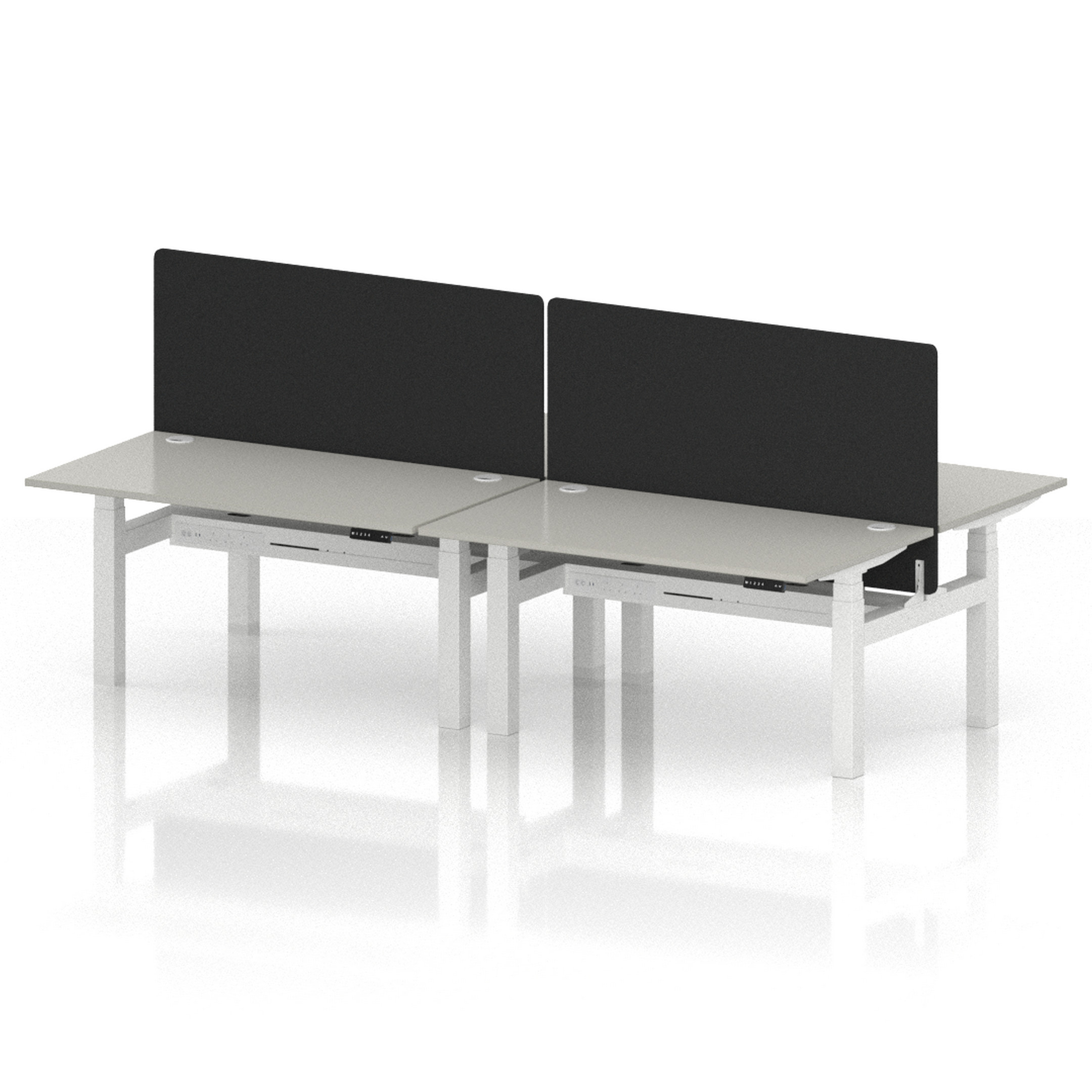 Air Back-to-Back Height Adjustable Bench Desk - 4 Person