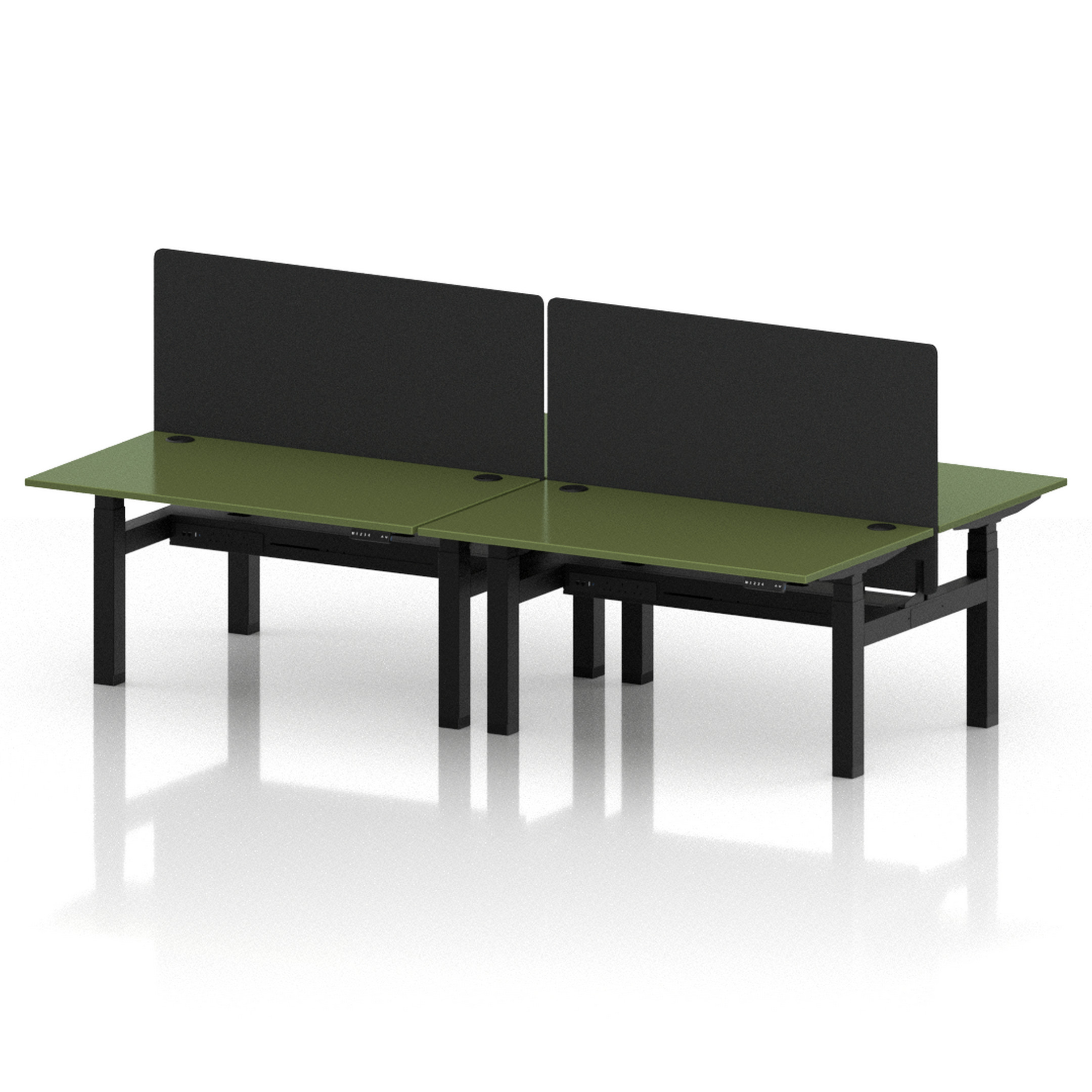 Air Back-to-Back Height Adjustable Bench Desk - 4 Person