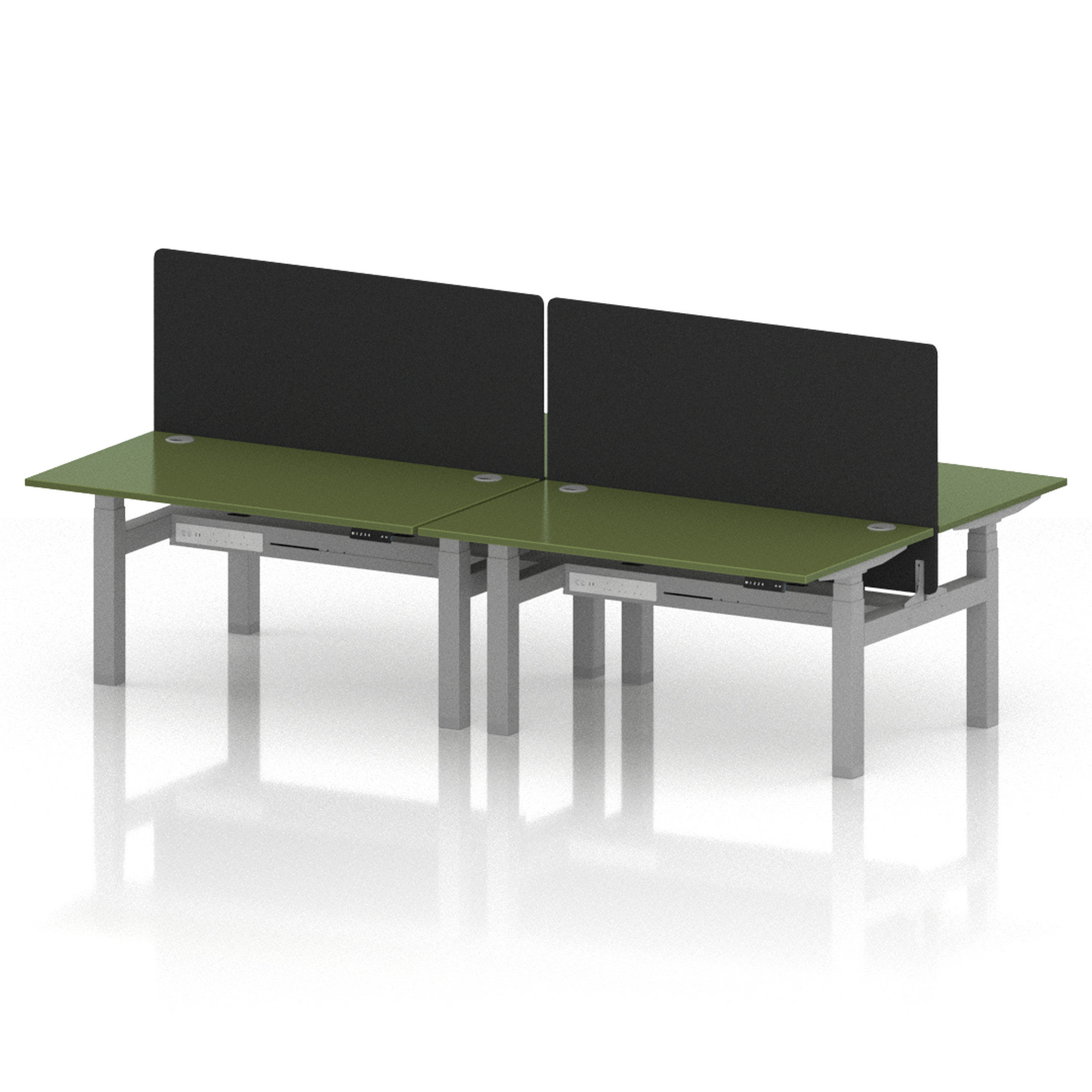 Air Back-to-Back Height Adjustable Bench Desk - 4 Person