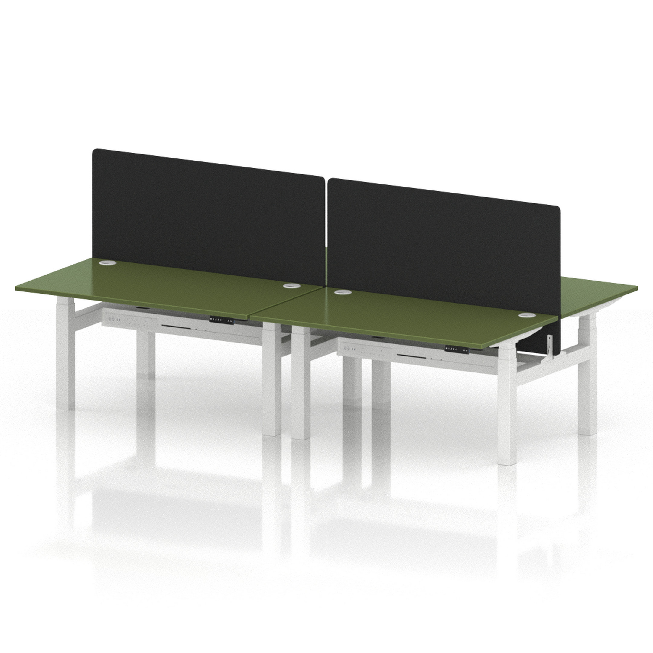 Air Back-to-Back Height Adjustable Bench Desk - 4 Person