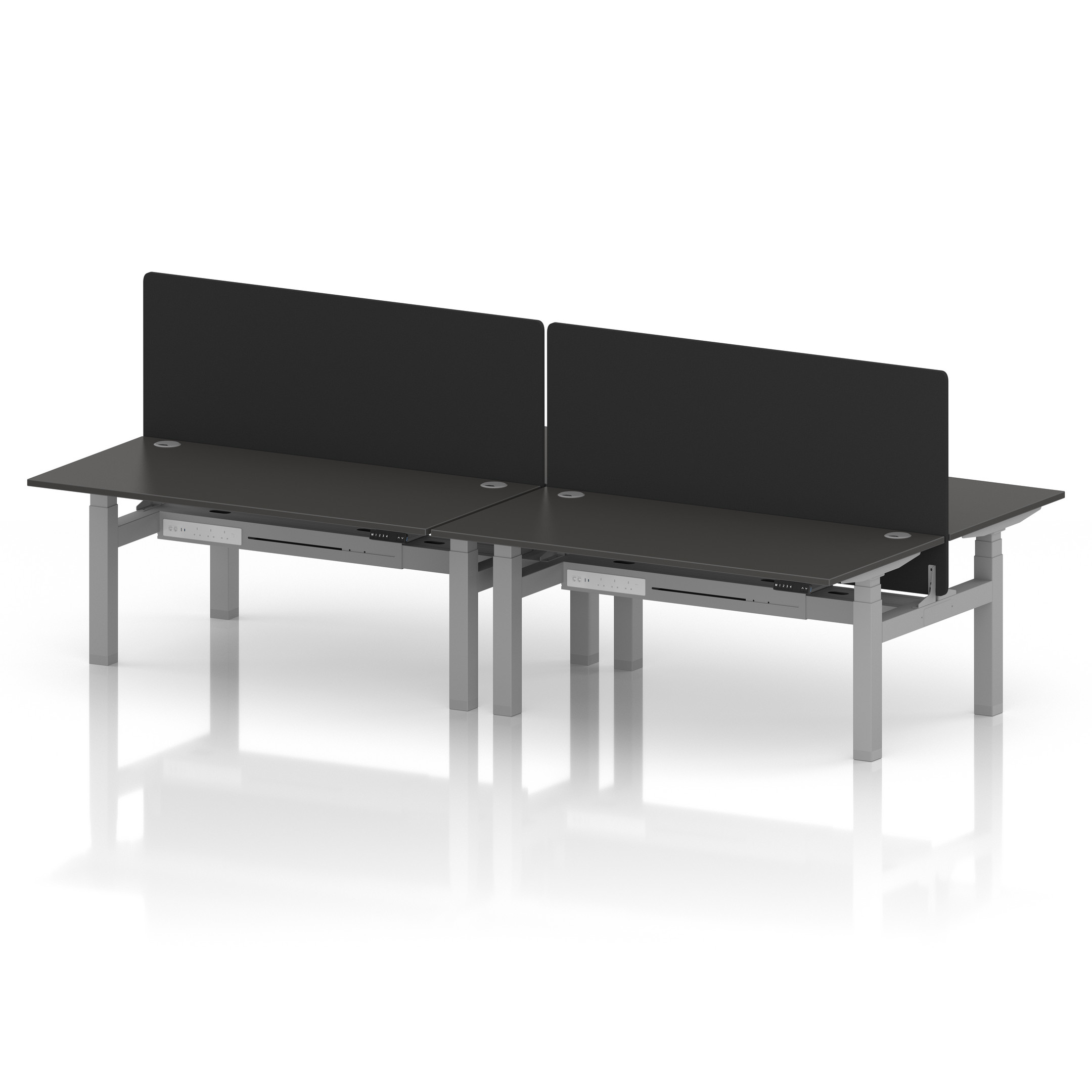 Air Back-to-Back Height Adjustable Bench Desk - 4 Person