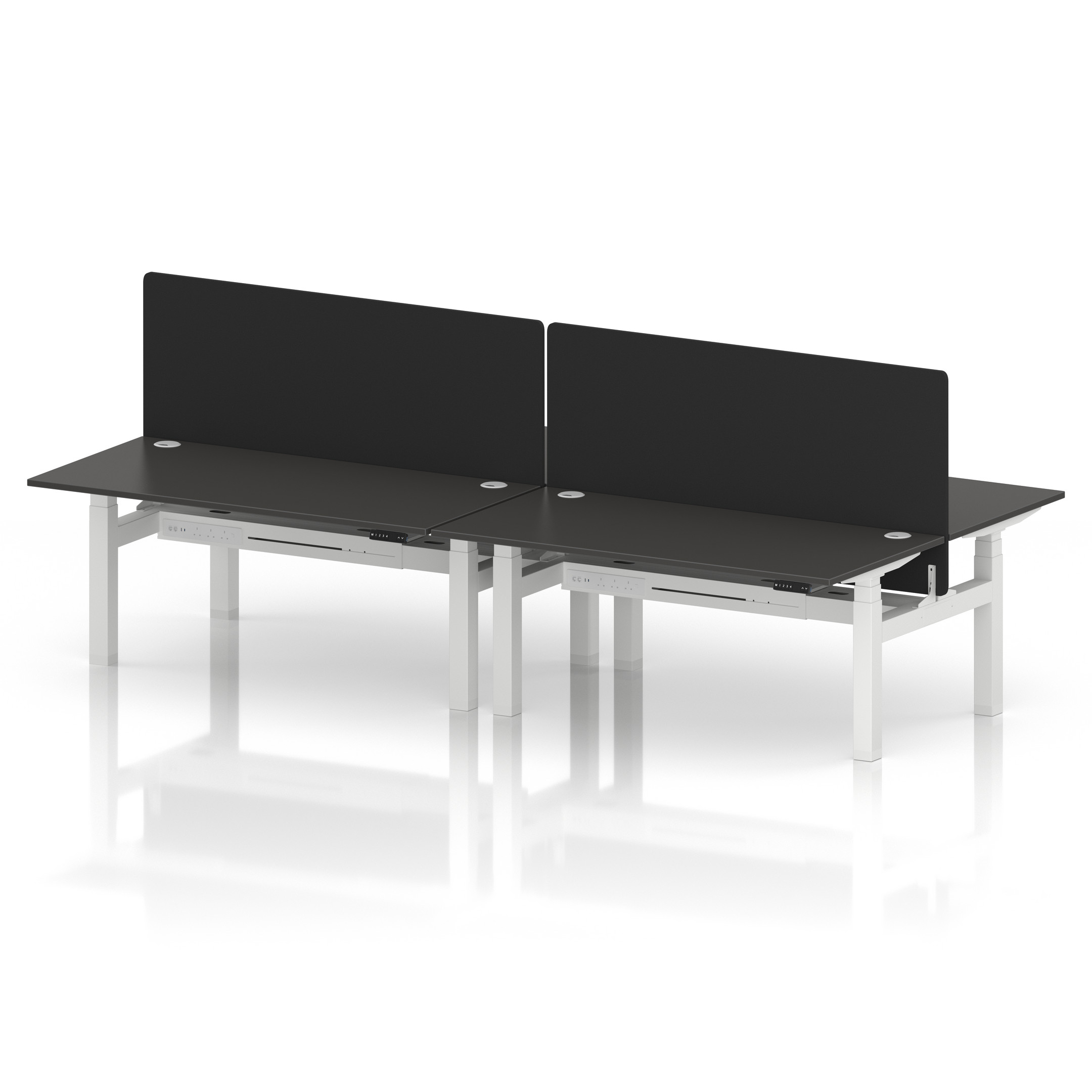 Air Back-to-Back Height Adjustable Bench Desk - 4 Person