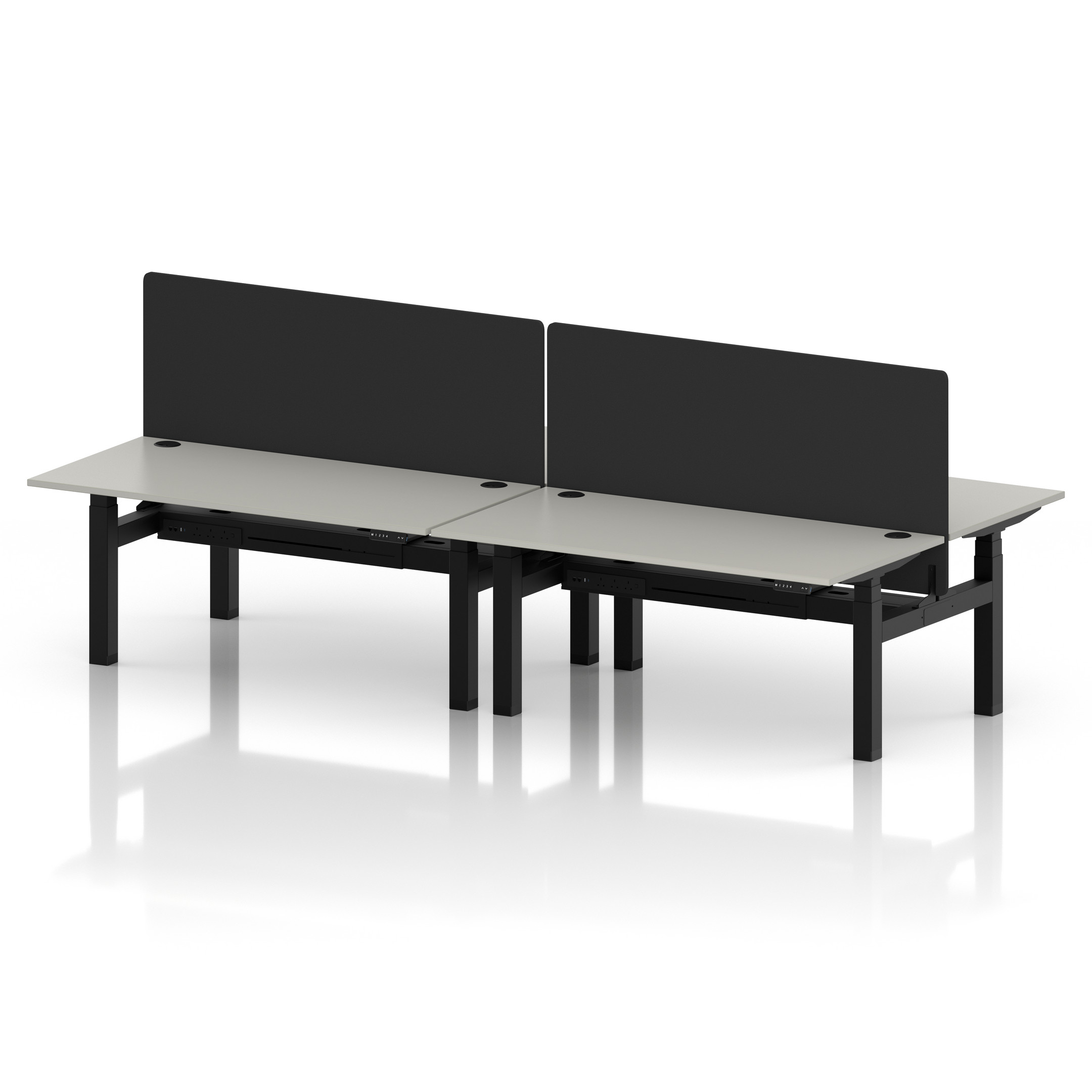 Air Back-to-Back Height Adjustable Bench Desk - 4 Person