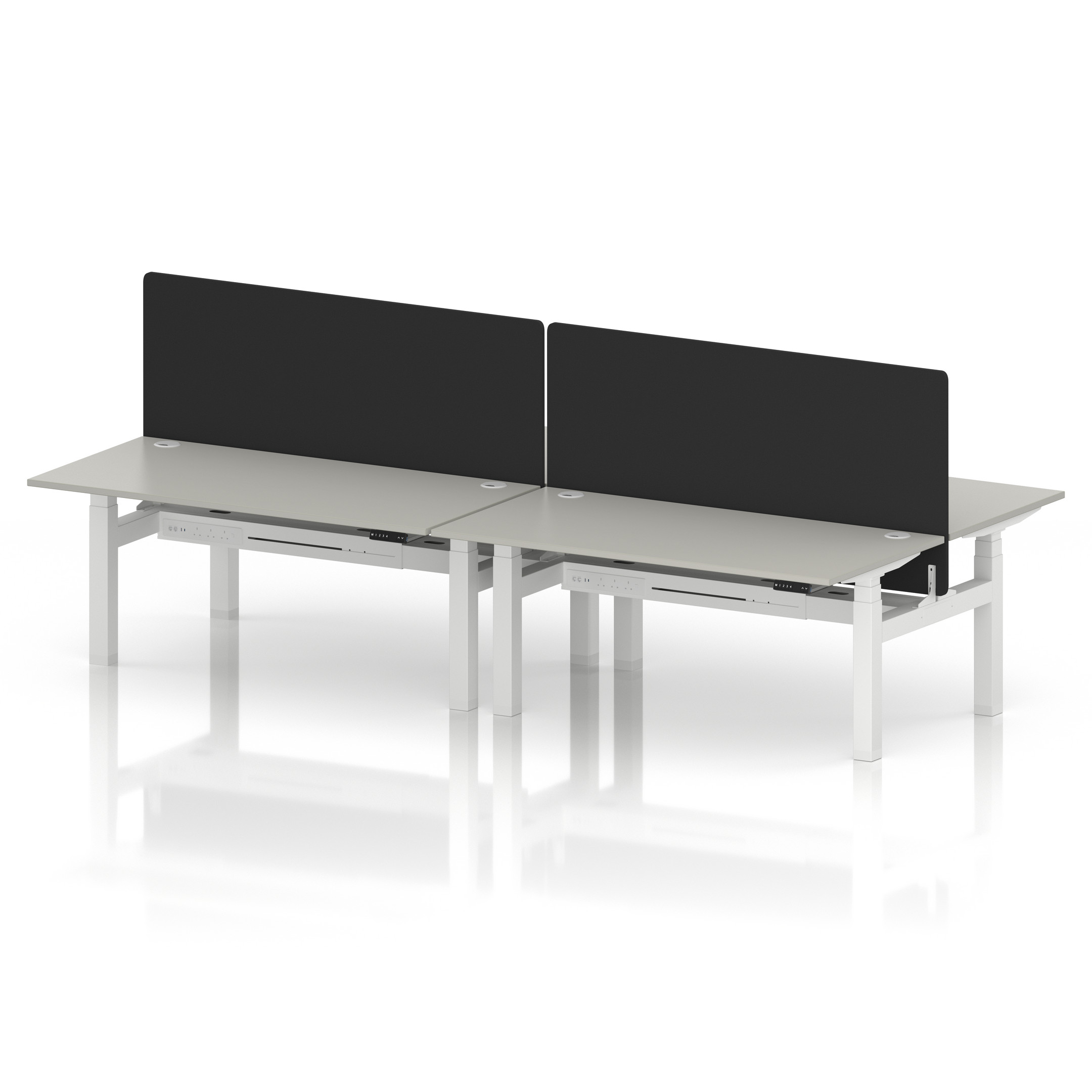 Air Back-to-Back Height Adjustable Bench Desk - 4 Person