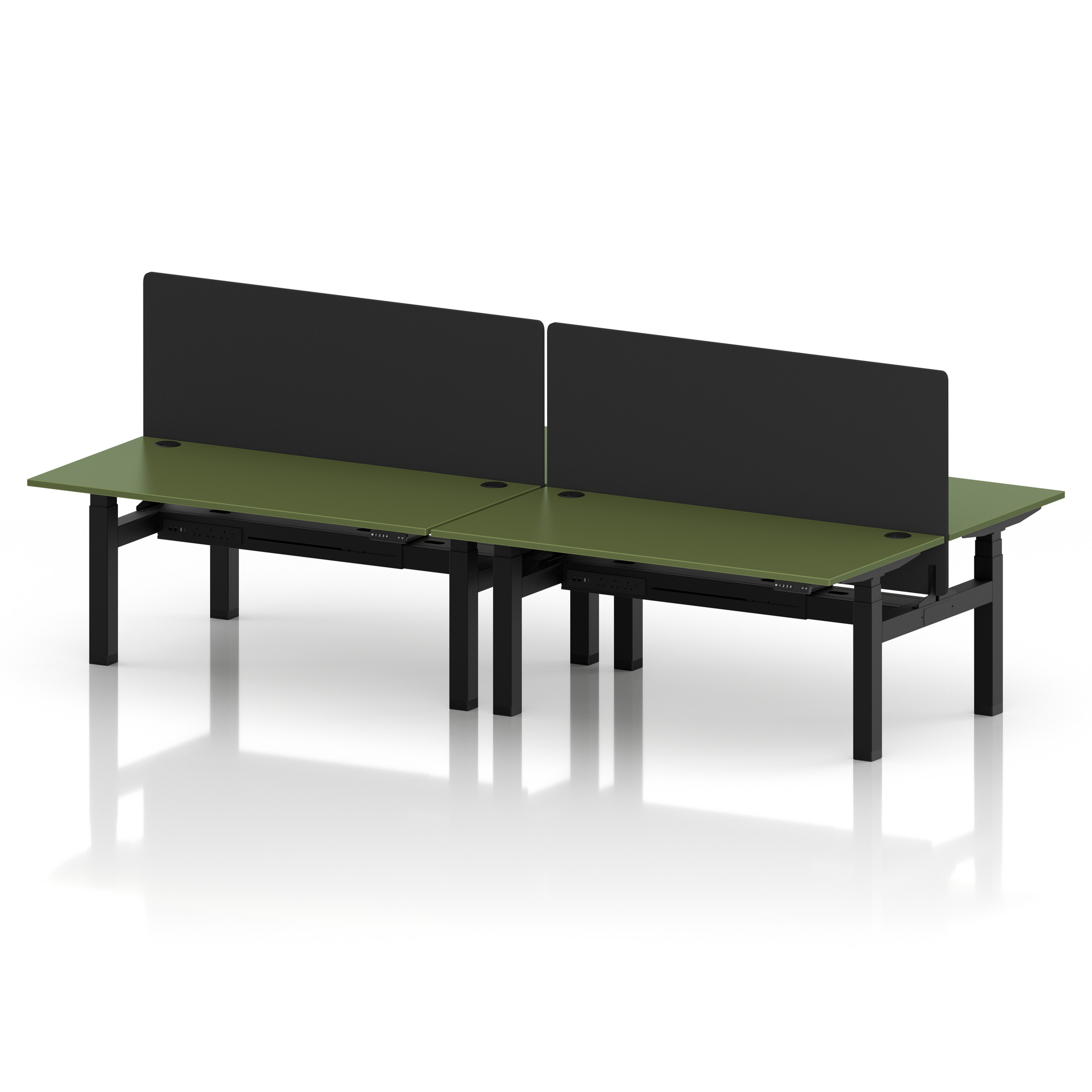Air Back-to-Back Height Adjustable Bench Desk - 4 Person