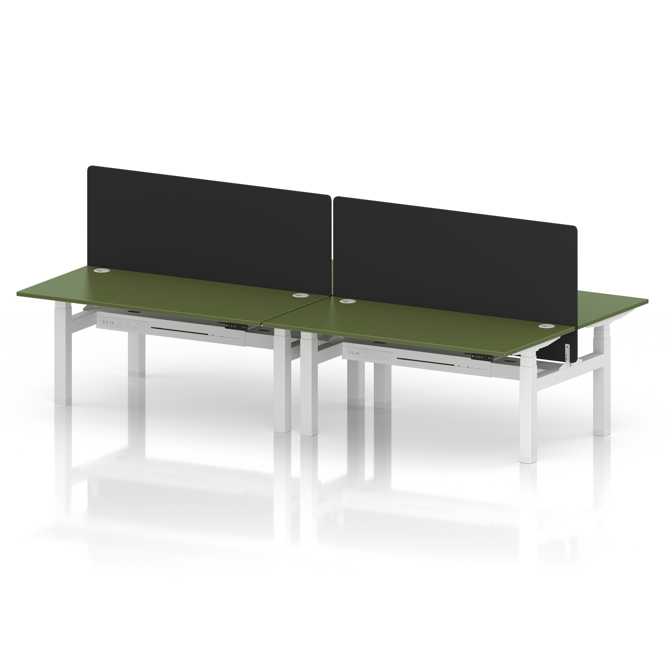 Air Back-to-Back Height Adjustable Bench Desk - 4 Person
