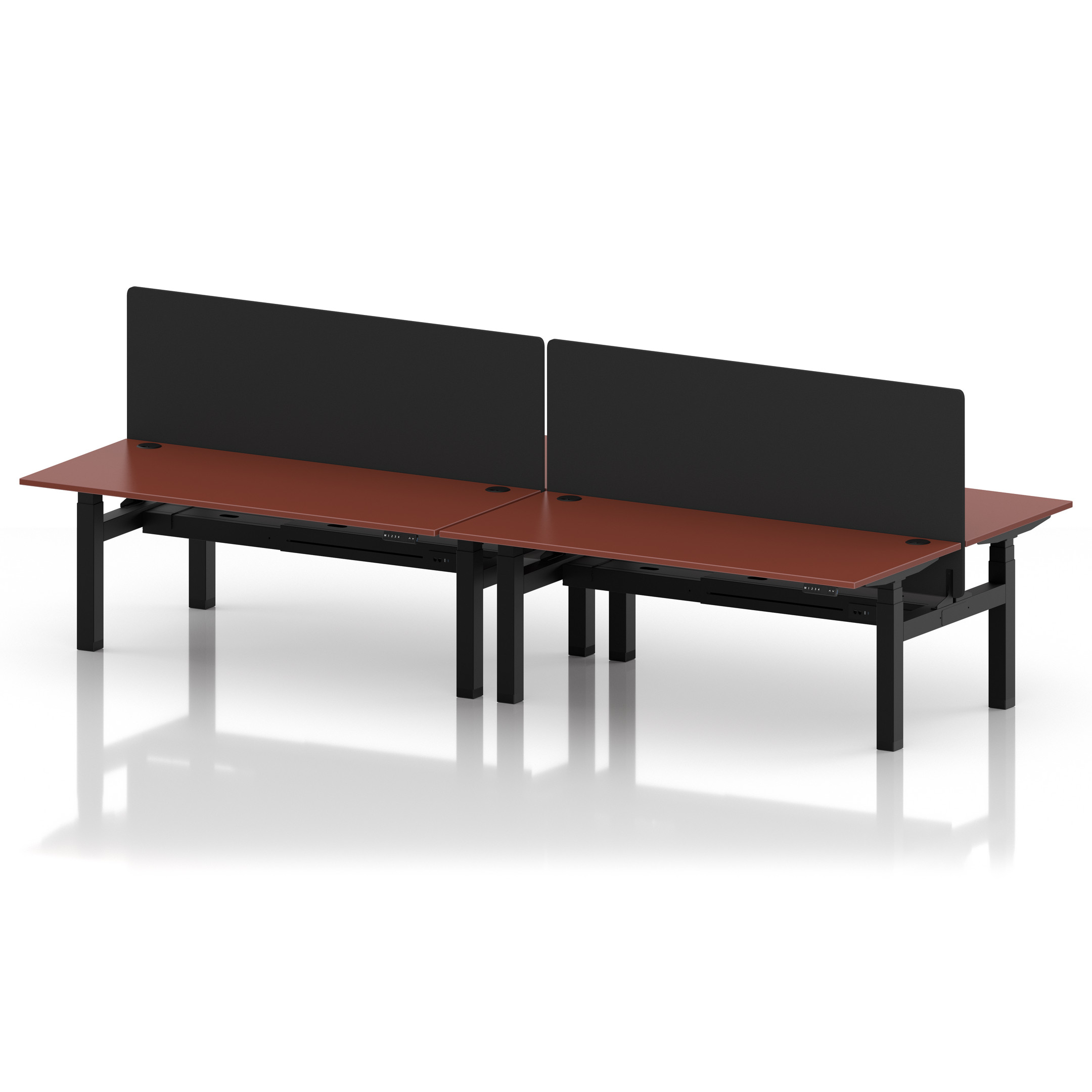Air Back-to-Back Height Adjustable Bench Desk - 4 Person