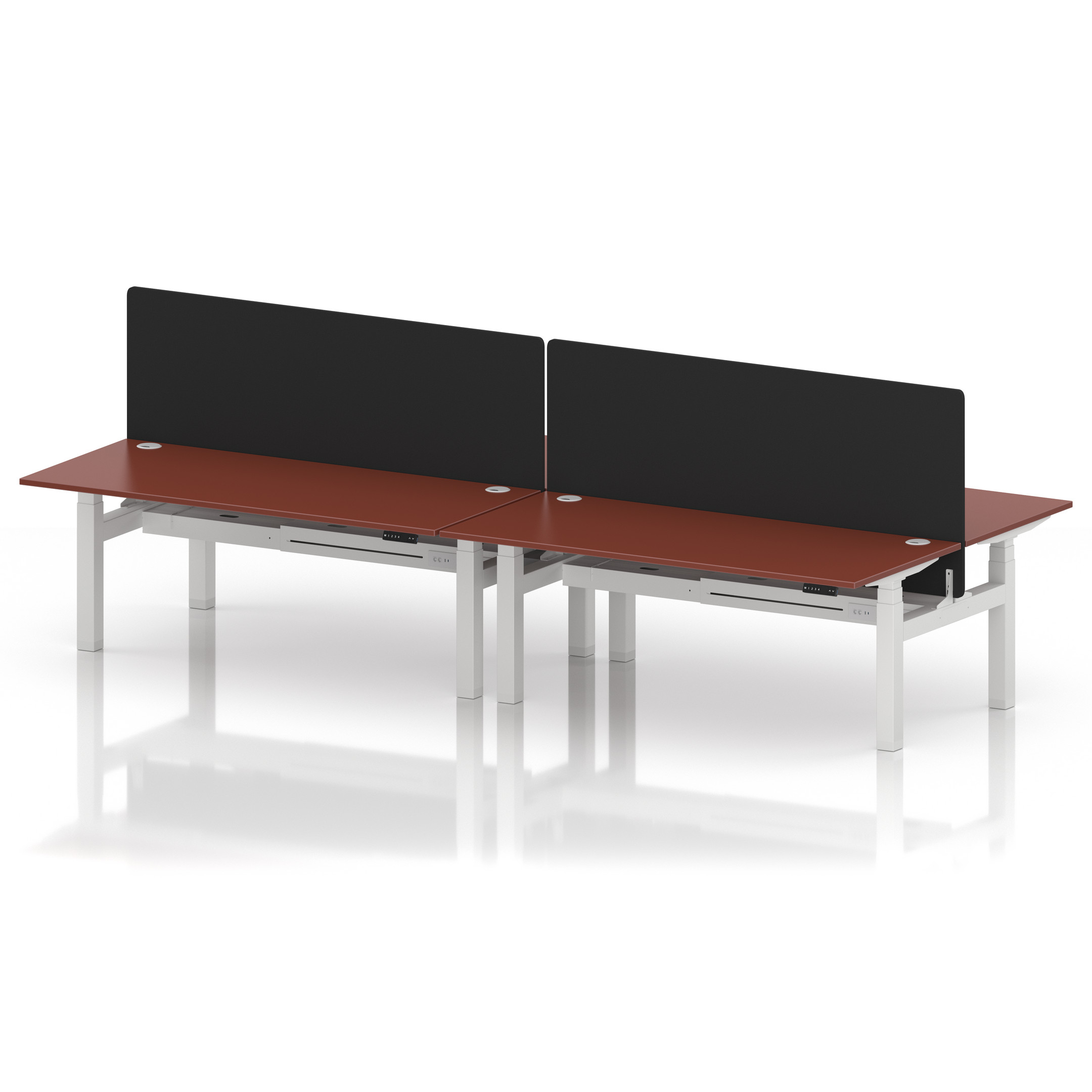 Air Back-to-Back Height Adjustable Bench Desk - 4 Person