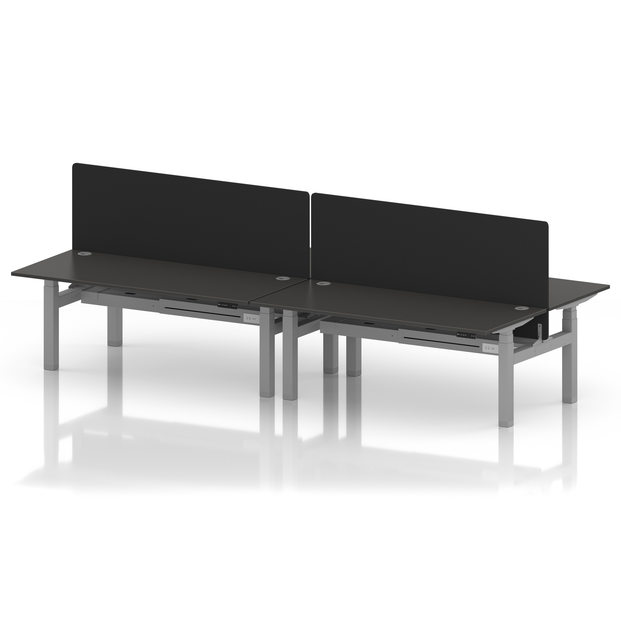 Air Back-to-Back Height Adjustable Bench Desk - 4 Person