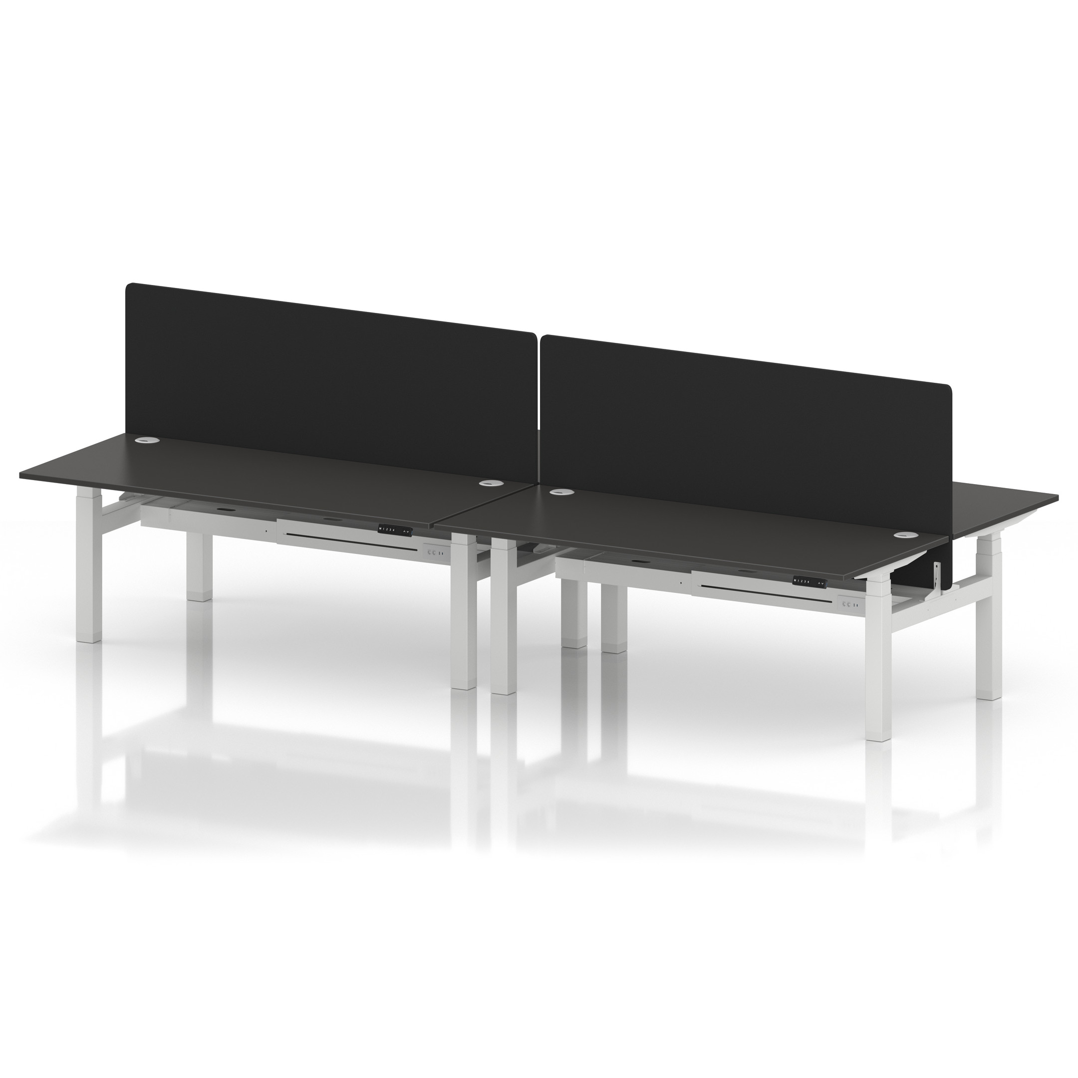Air Back-to-Back Height Adjustable Bench Desk - 4 Person