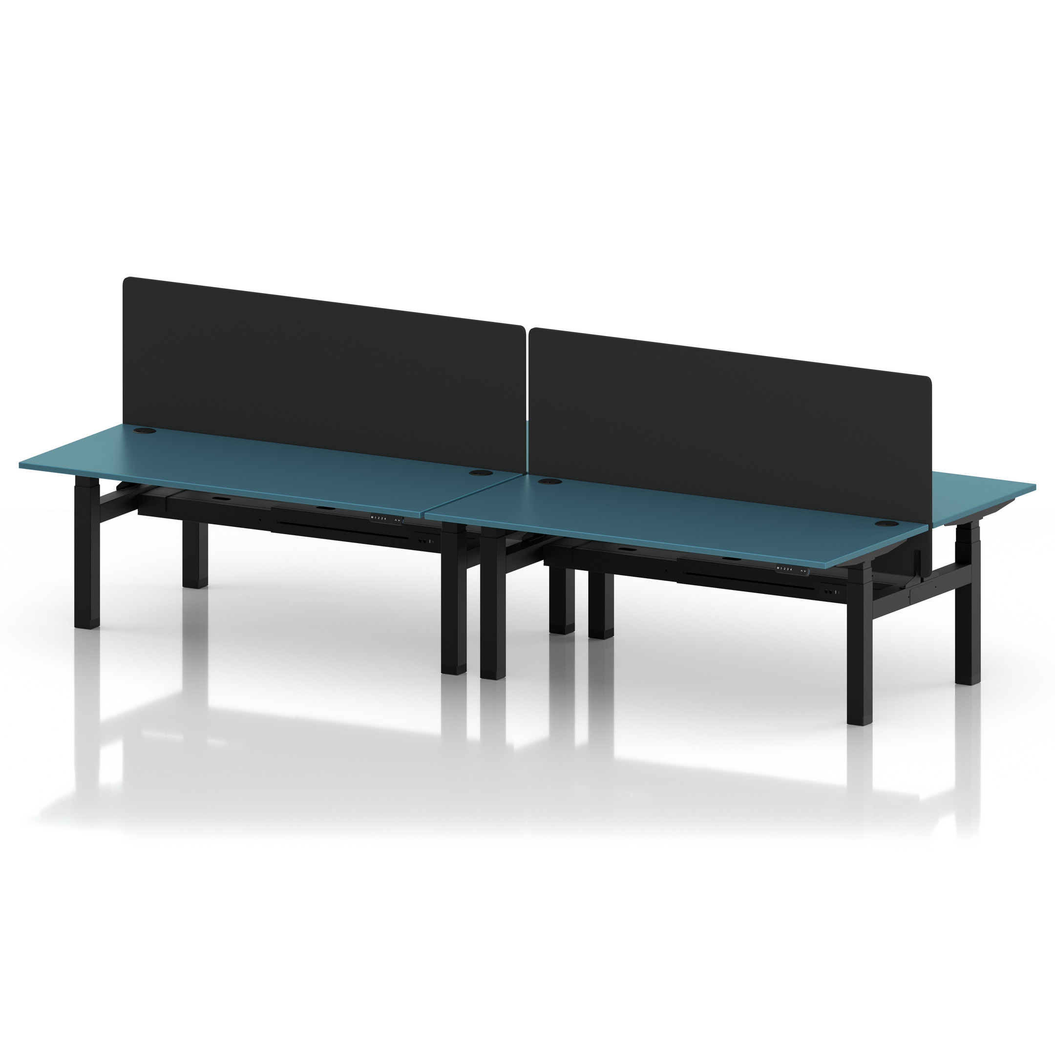 Air Back-to-Back Height Adjustable Bench Desk - 4 Person