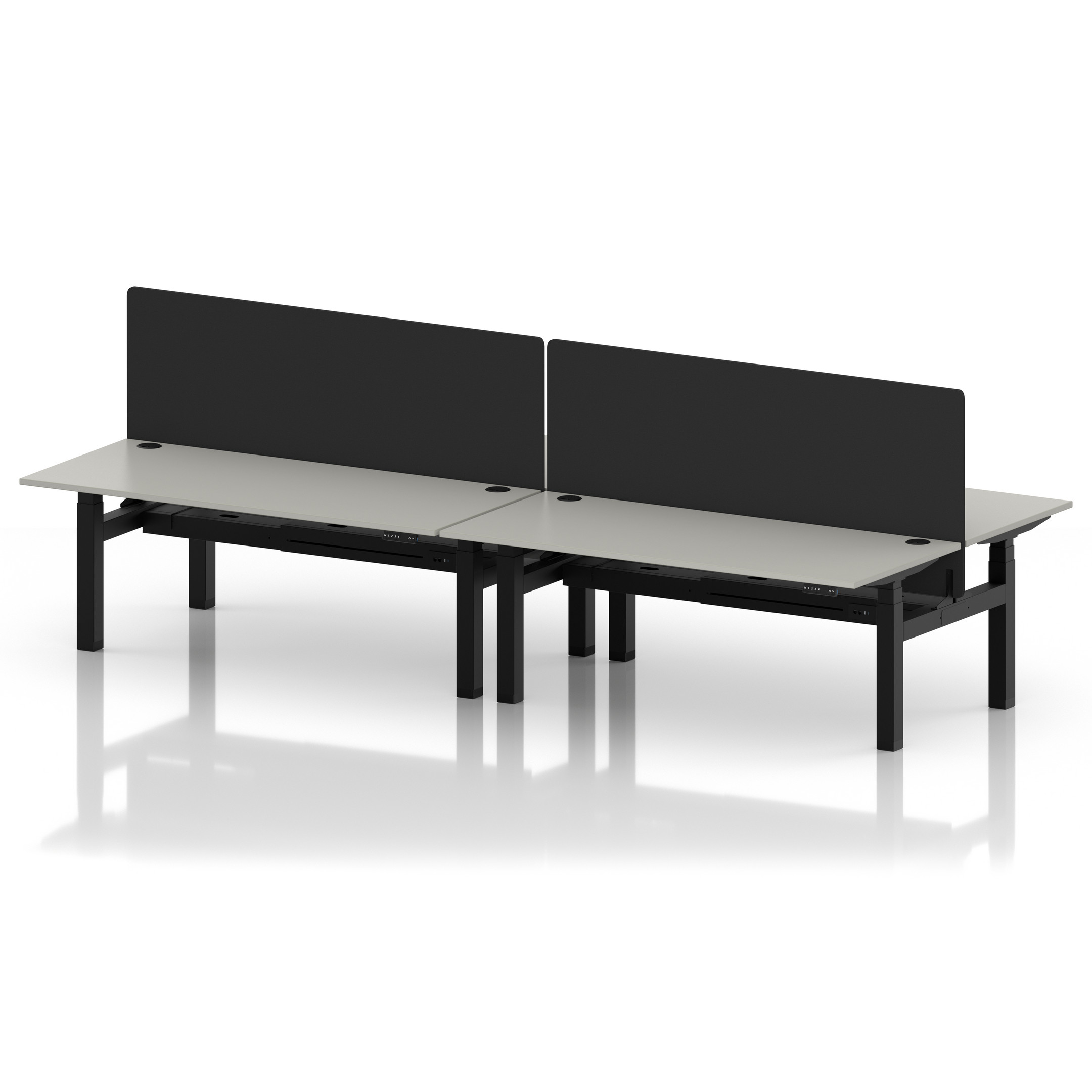 Air Back-to-Back Height Adjustable Bench Desk - 4 Person