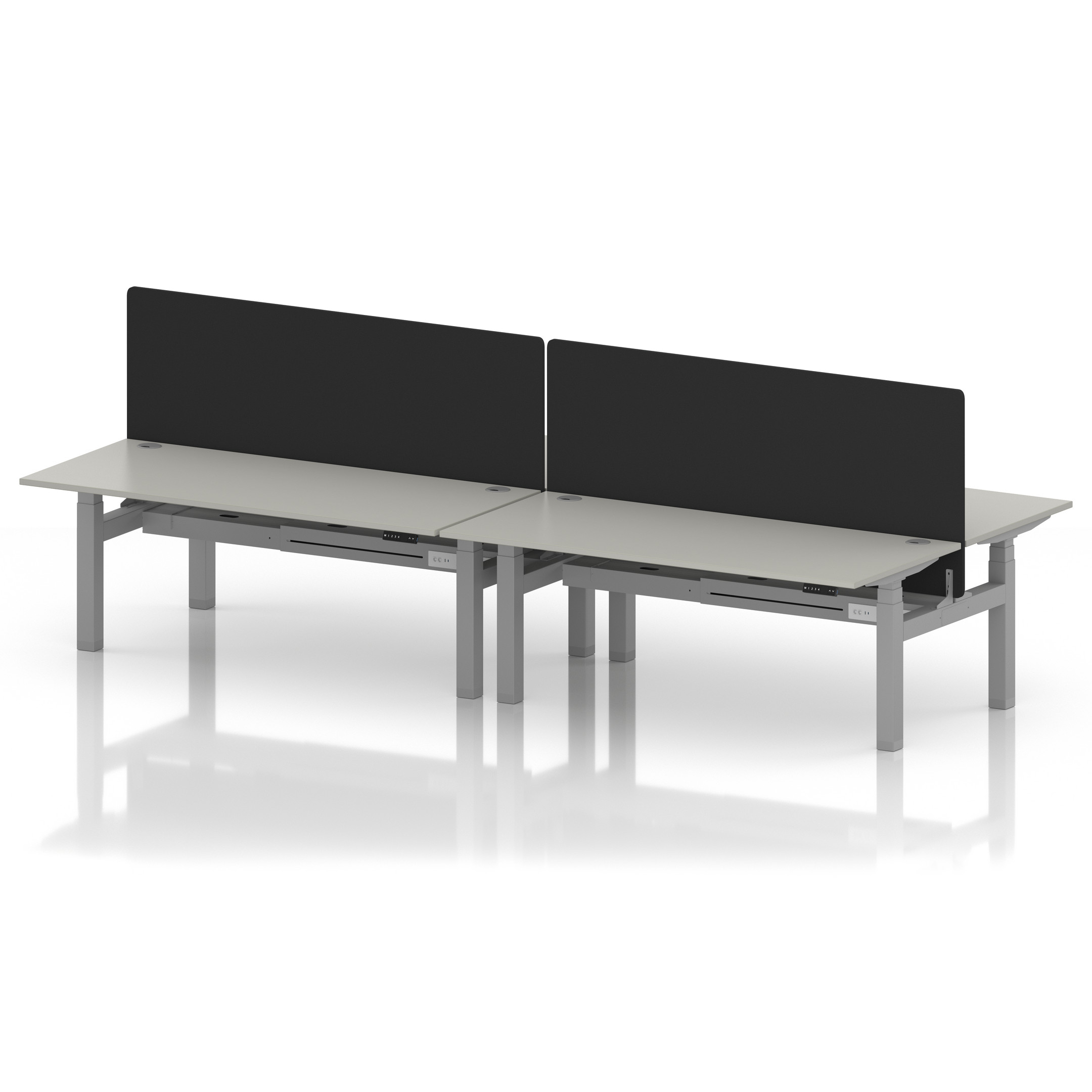 Air Back-to-Back Height Adjustable Bench Desk - 4 Person