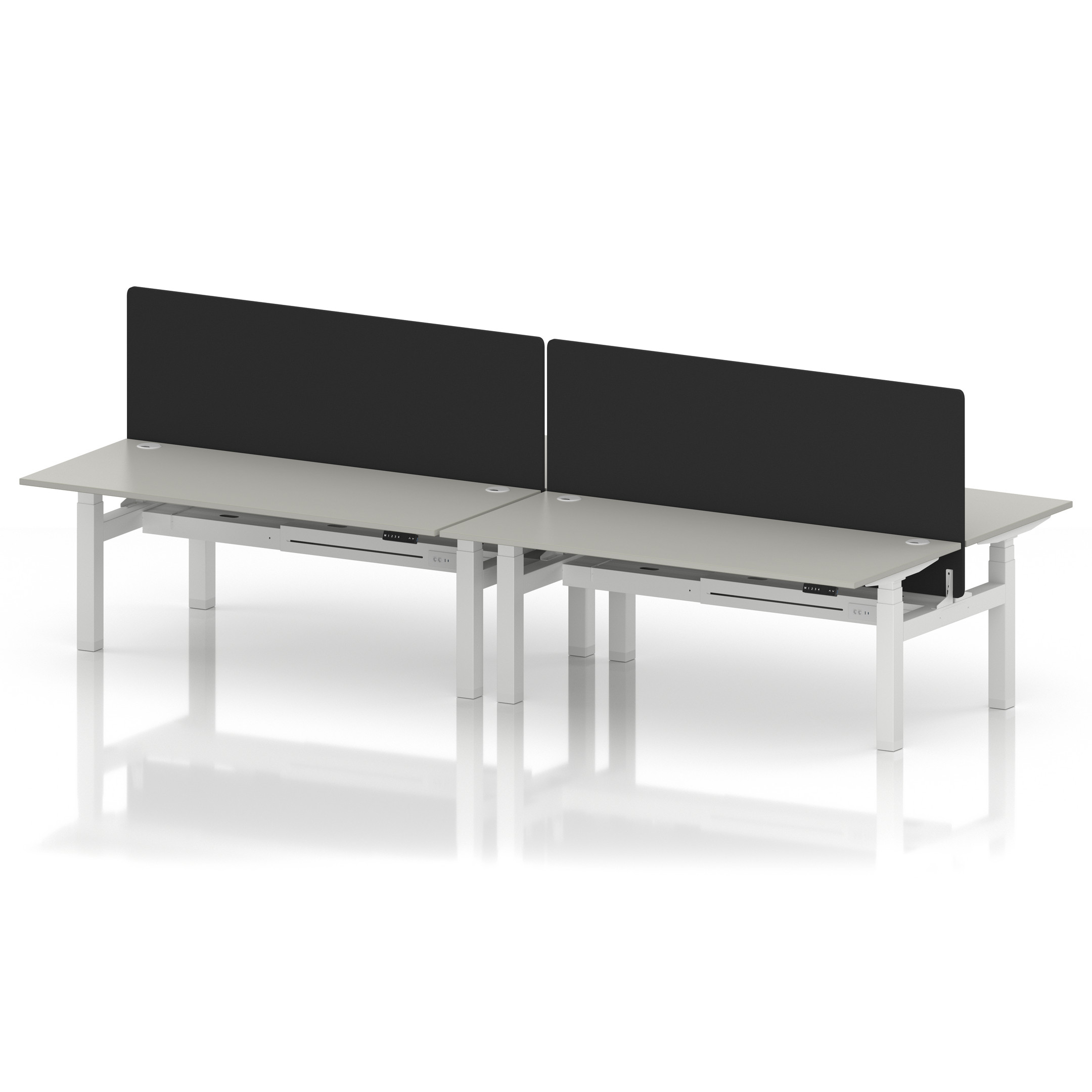 Air Back-to-Back Height Adjustable Bench Desk - 4 Person