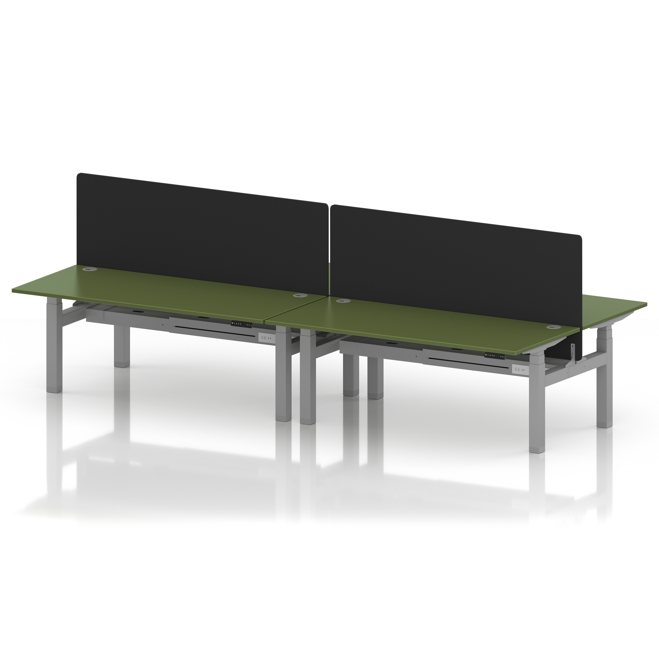 Air Back-to-Back Height Adjustable Bench Desk - 4 Person