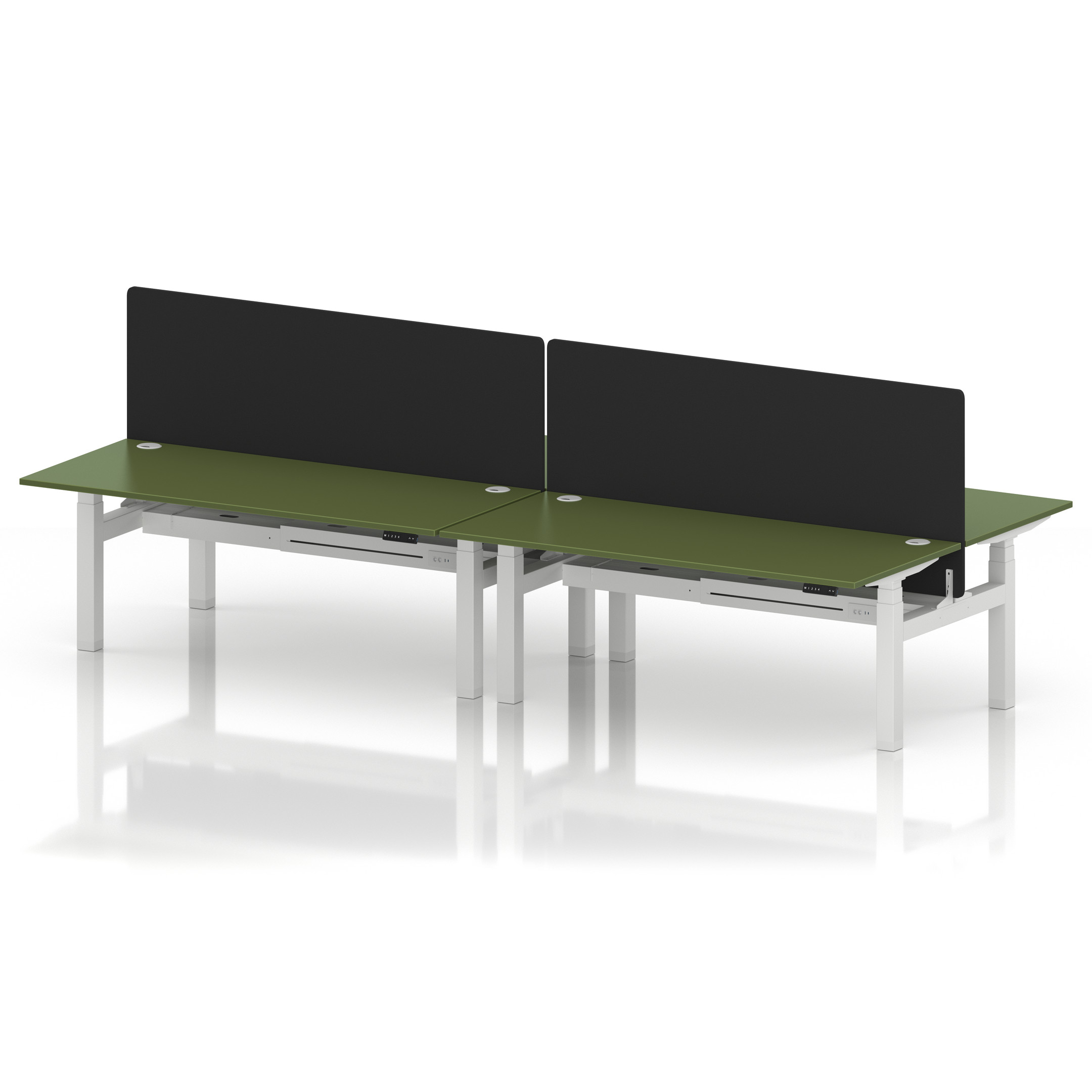 Air Back-to-Back Height Adjustable Bench Desk - 4 Person