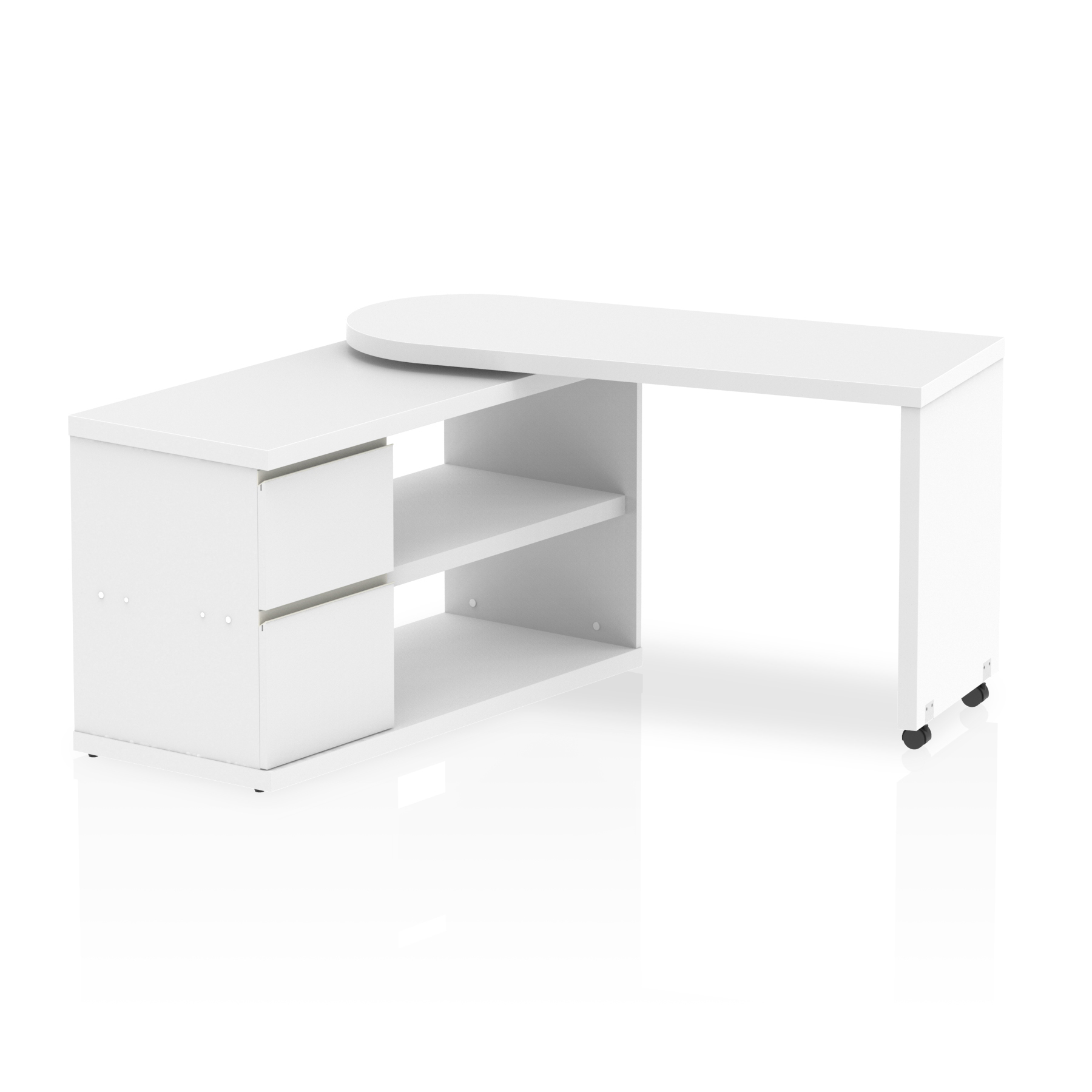 Fleur Smart Storage Office Desk White thumbnail 2
