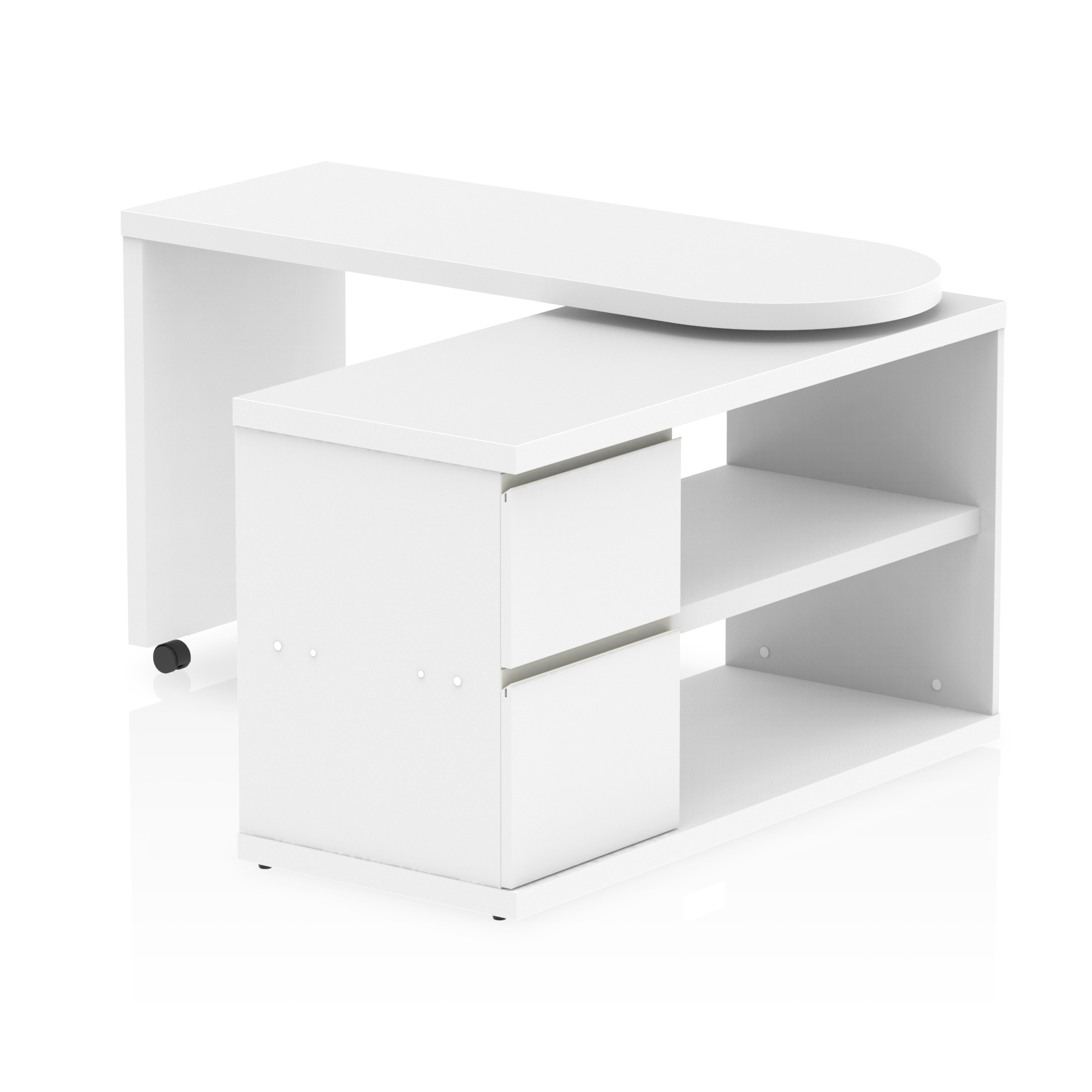 Fleur Smart Storage Office Desk White thumbnail 4