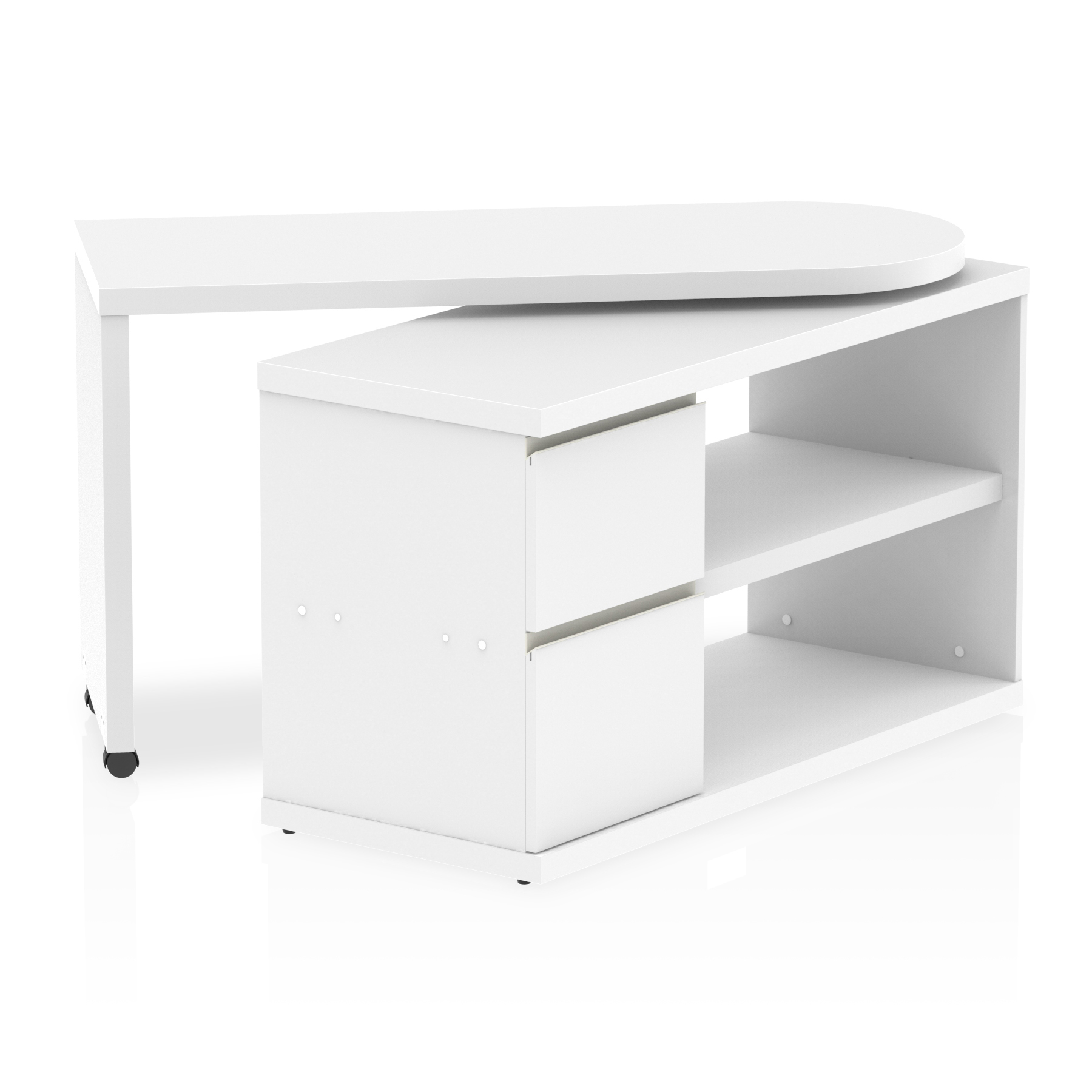 Fleur Smart Storage Office Desk White thumbnail 5