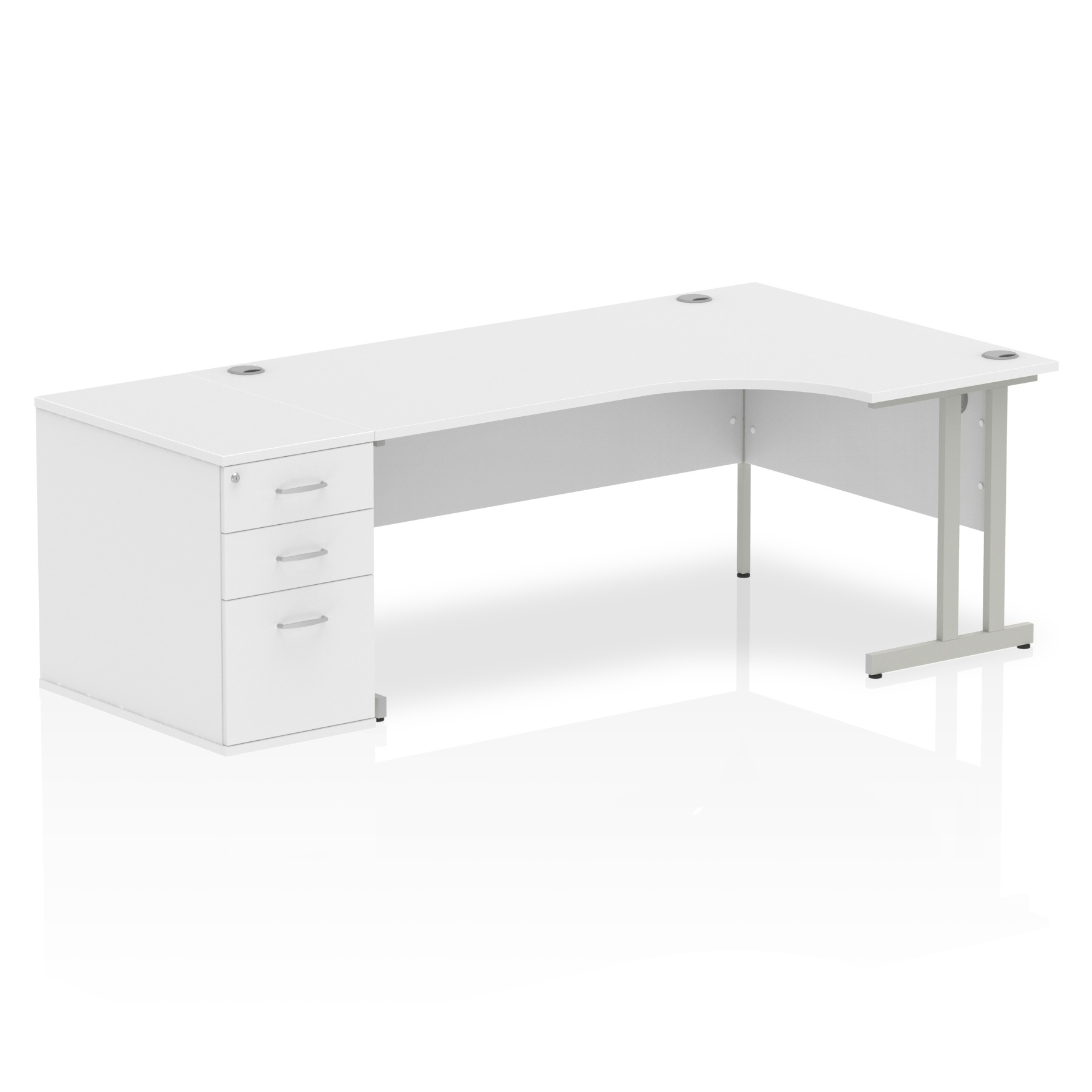 White / Silver Frame