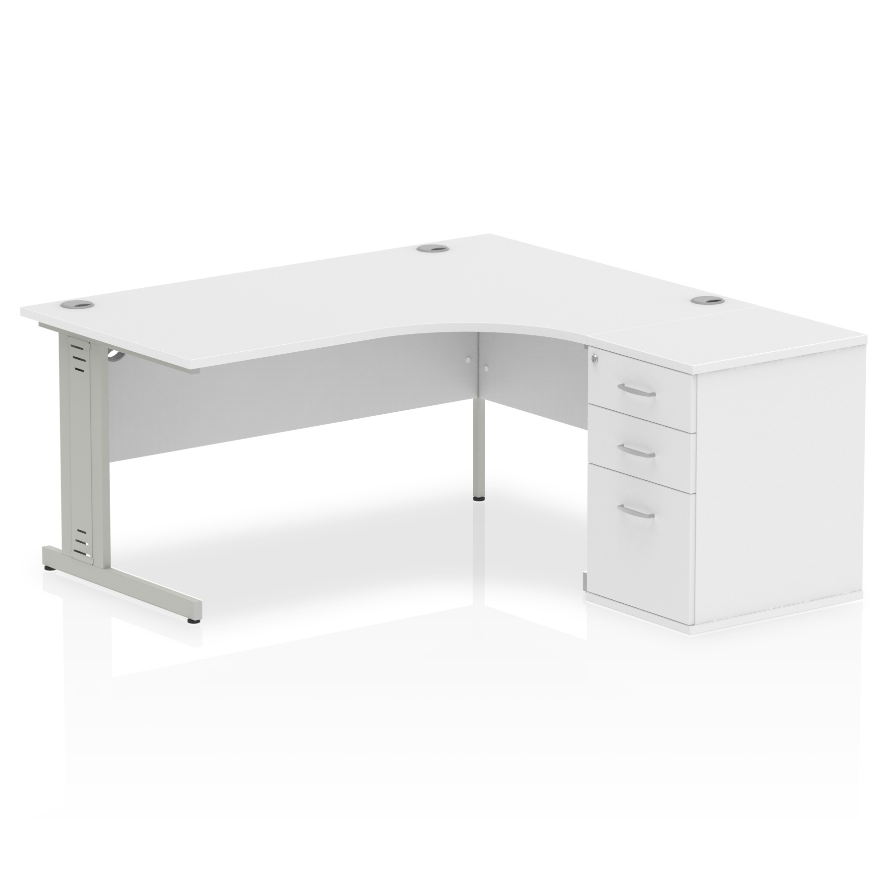 White / Silver Frame