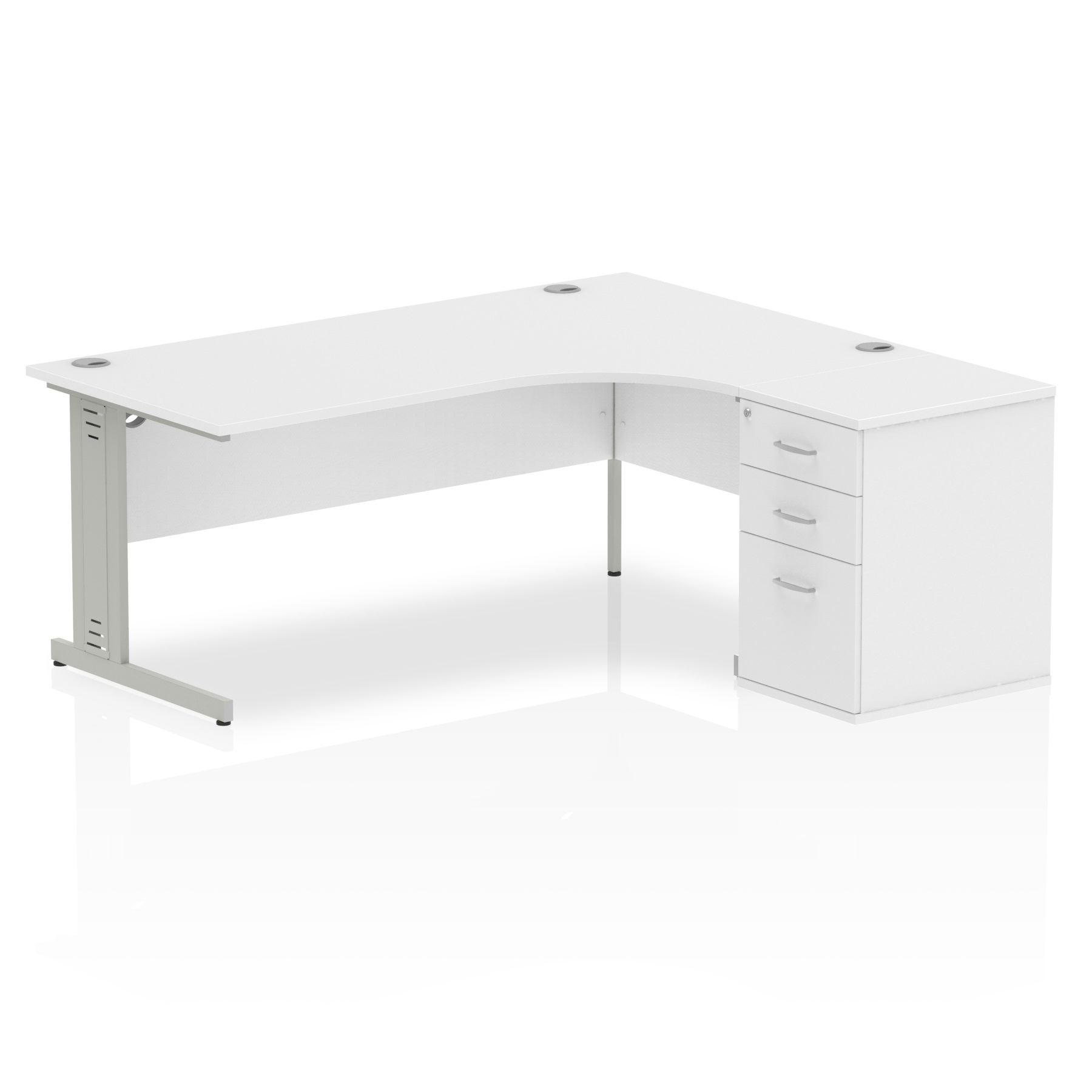 White / Silver Frame