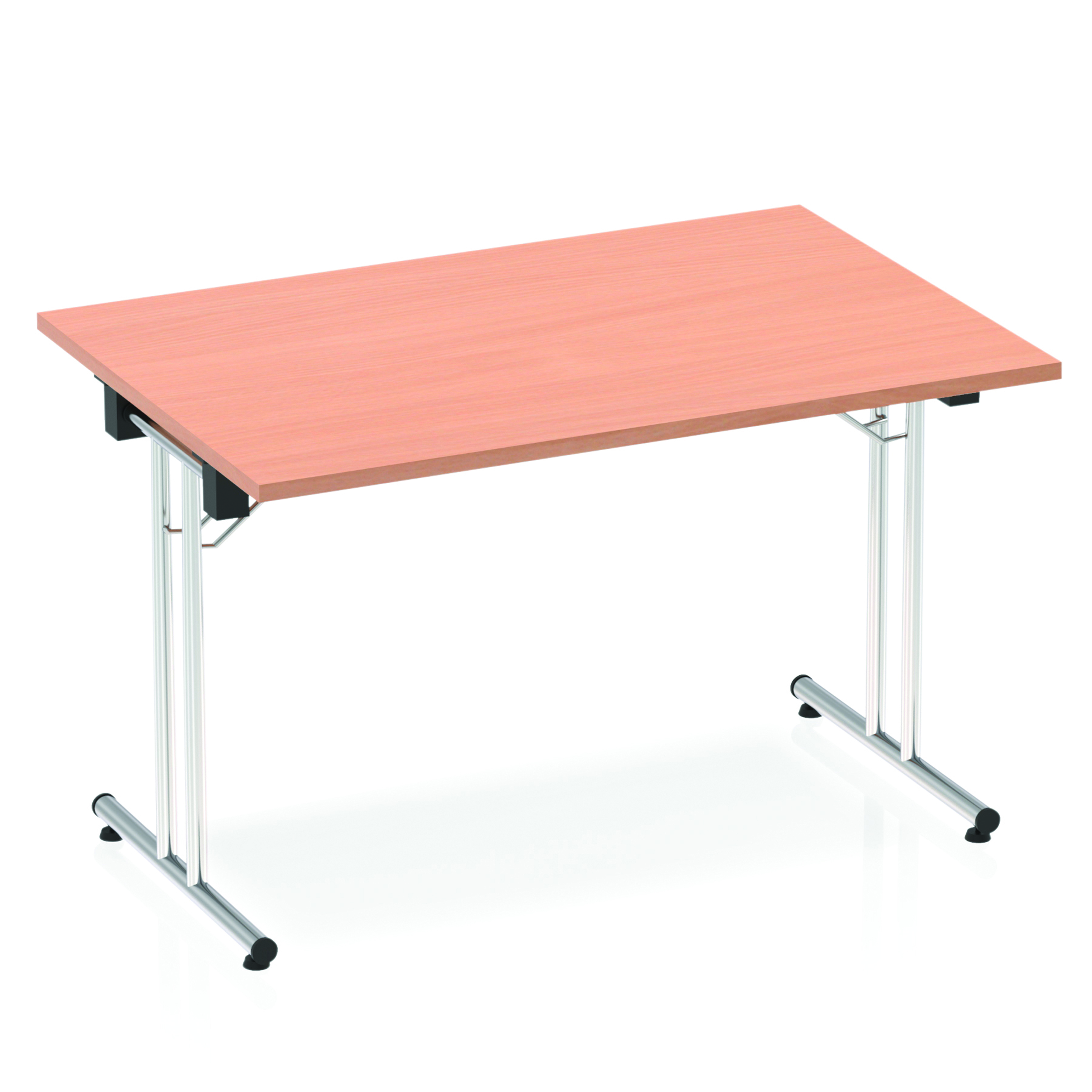 Impulse Folding Rectangle Table — Beech / Silver Frame