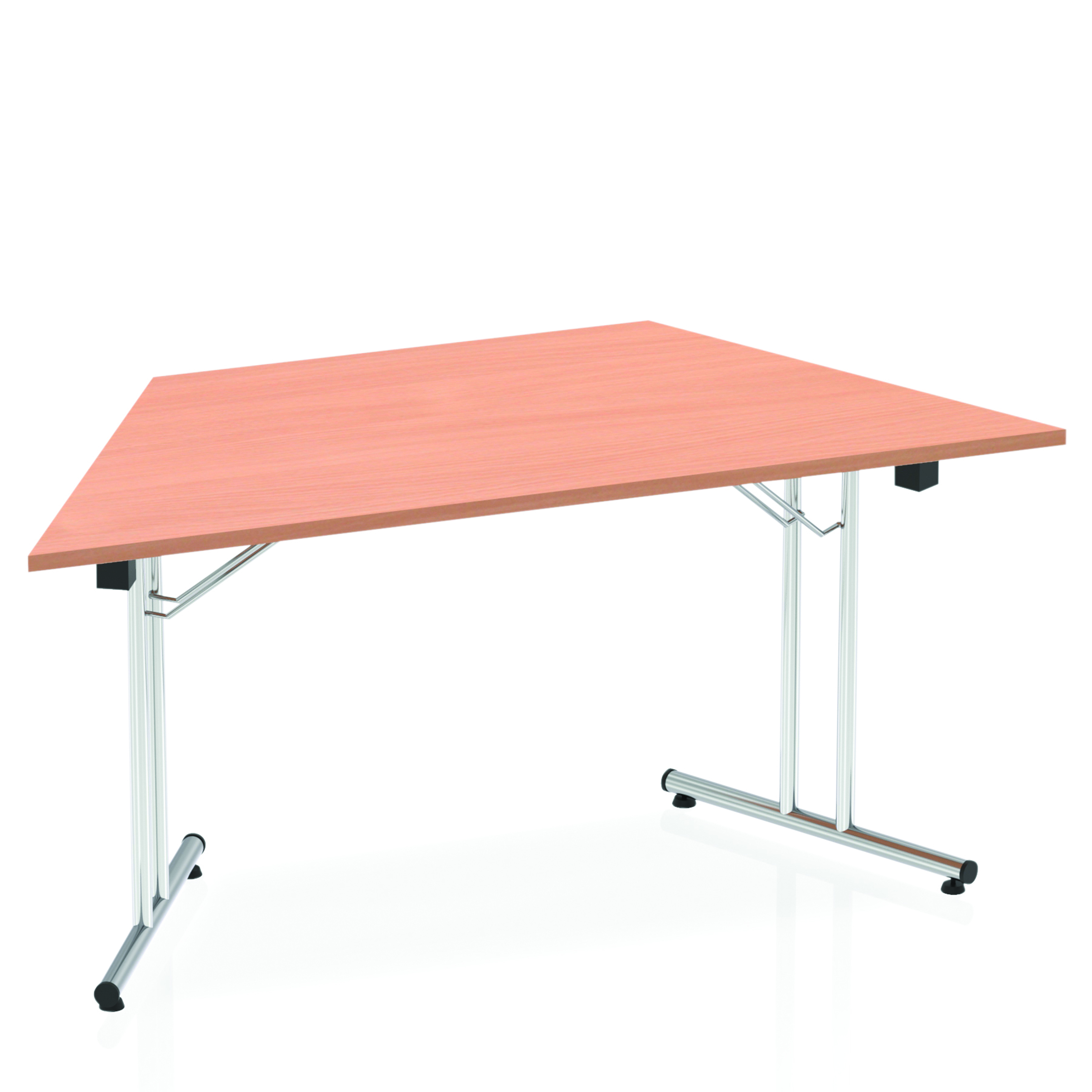 Impulse Folding Trapezium Table — Beech / Silver Frame