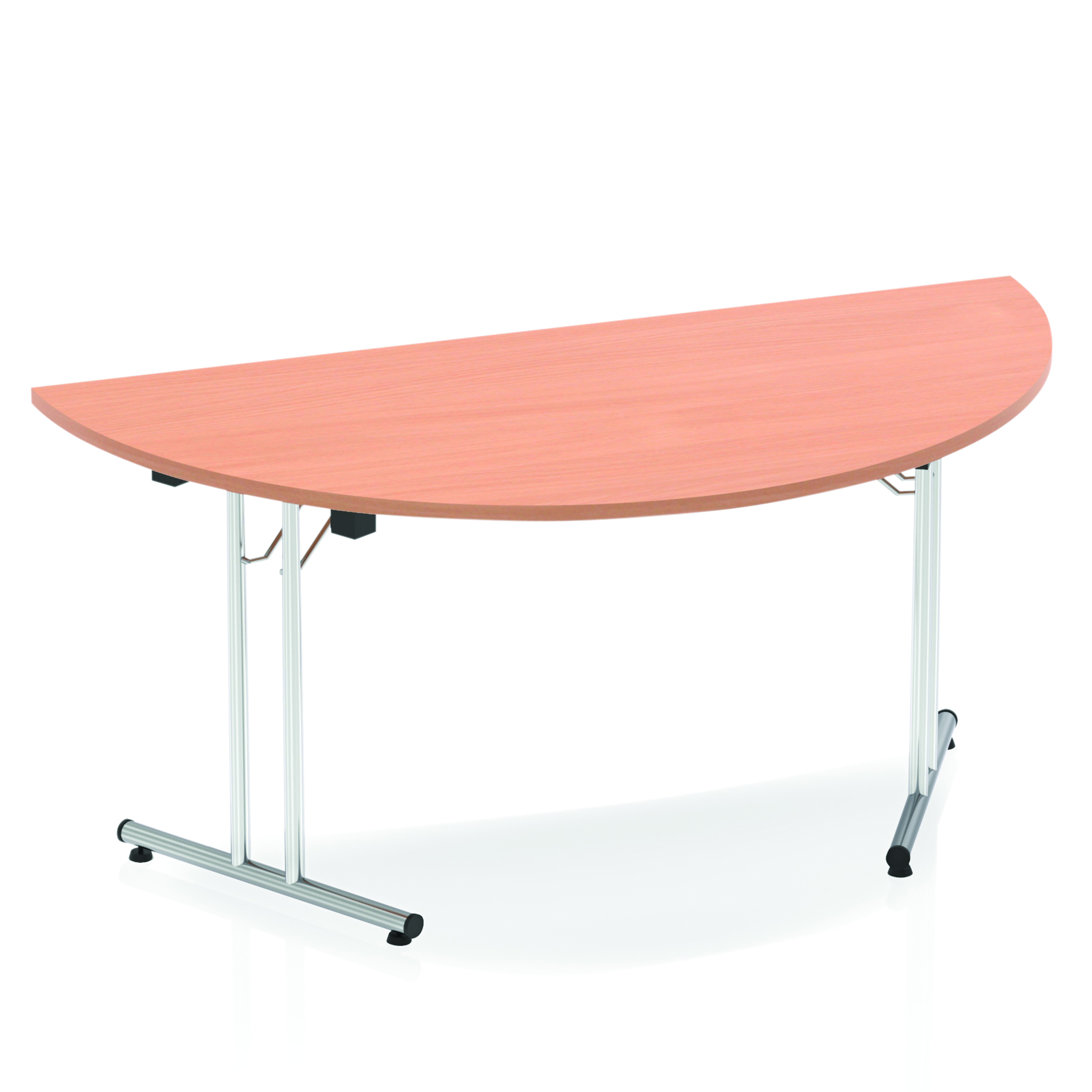 Impulse Folding Semi-Circle Table — Beech / Silver Frame