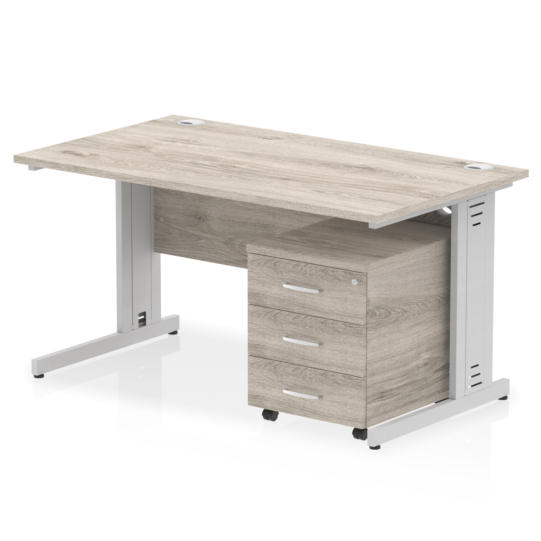 Grey Oak / Silver Frame