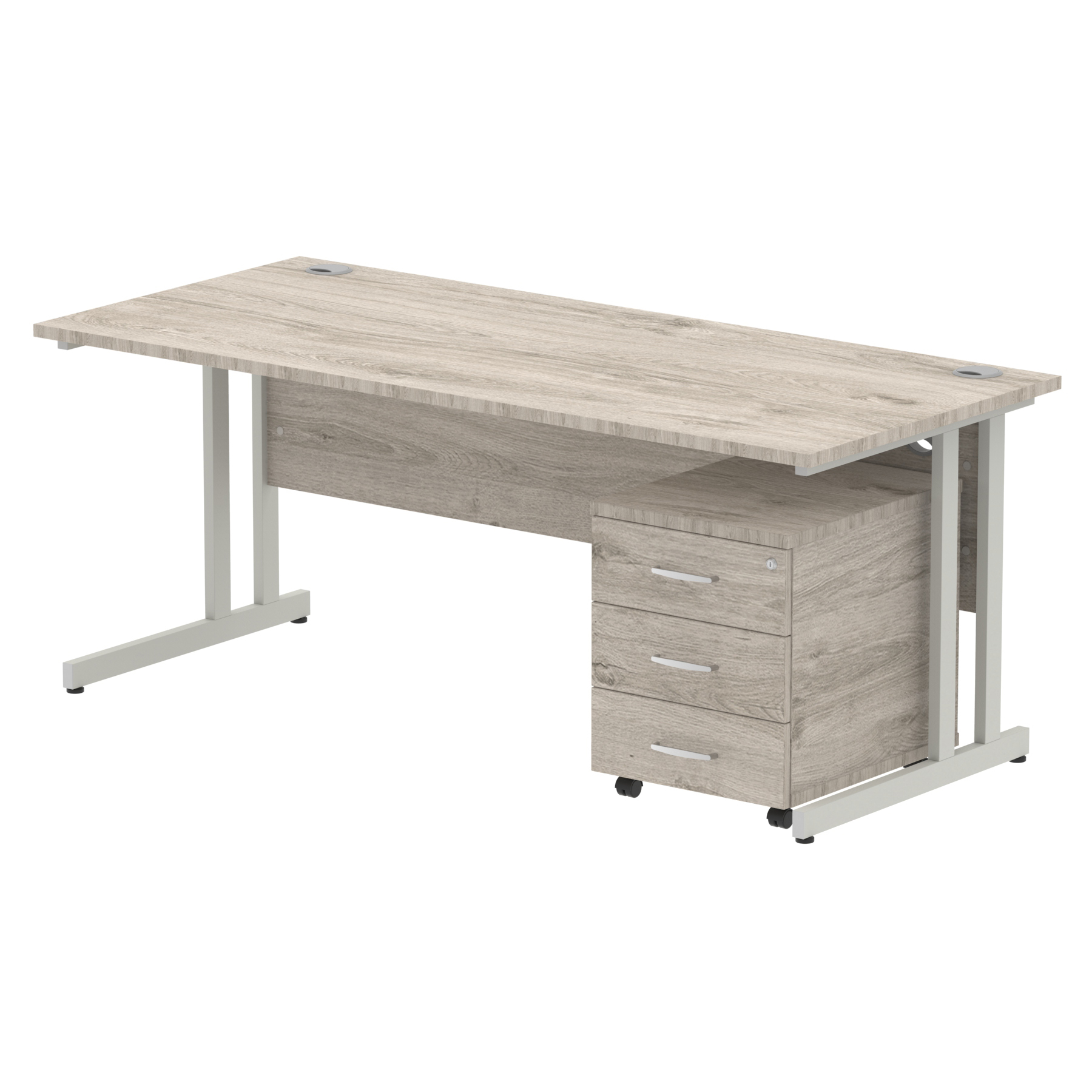 Grey Oak / Silver Frame