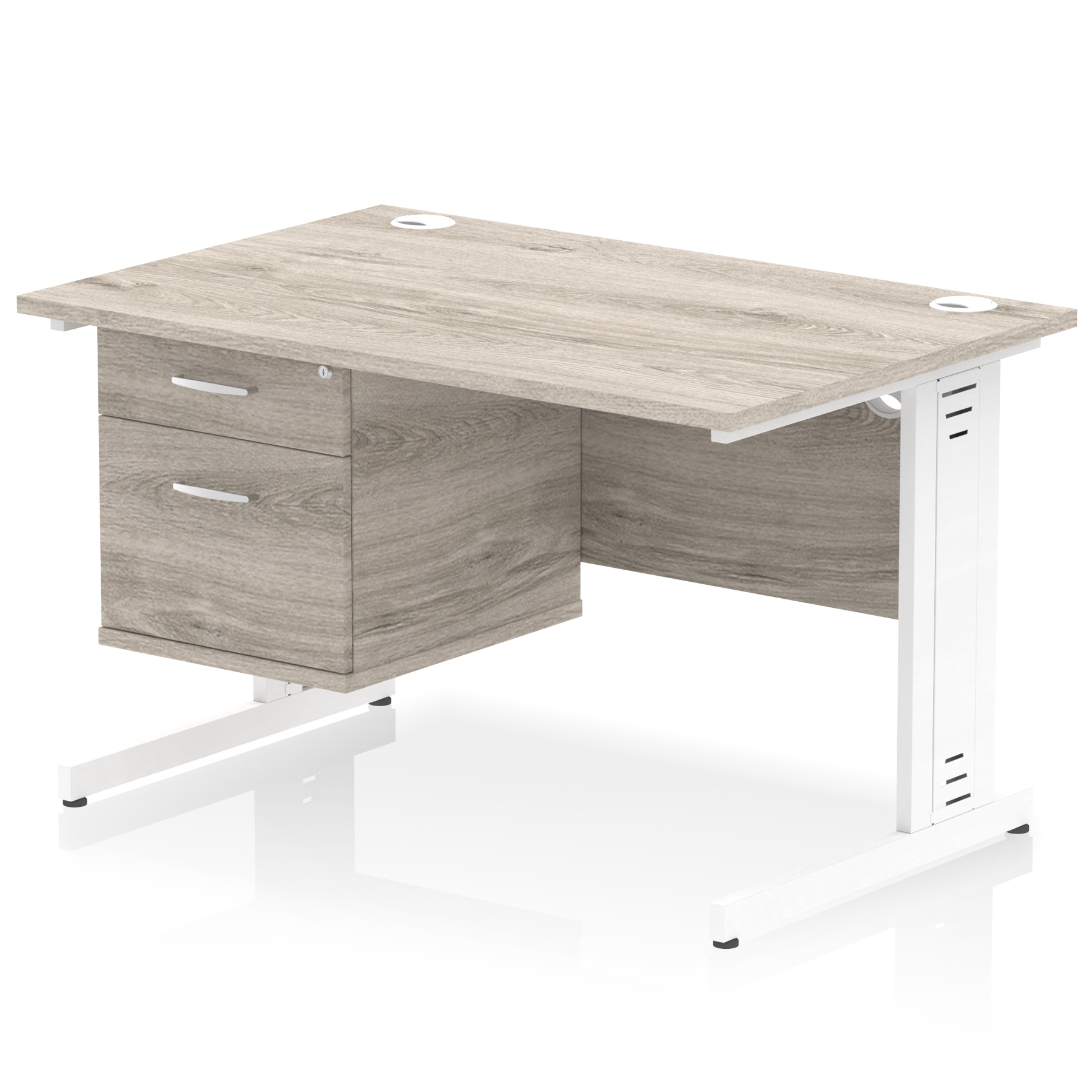Grey Oak / White Frame