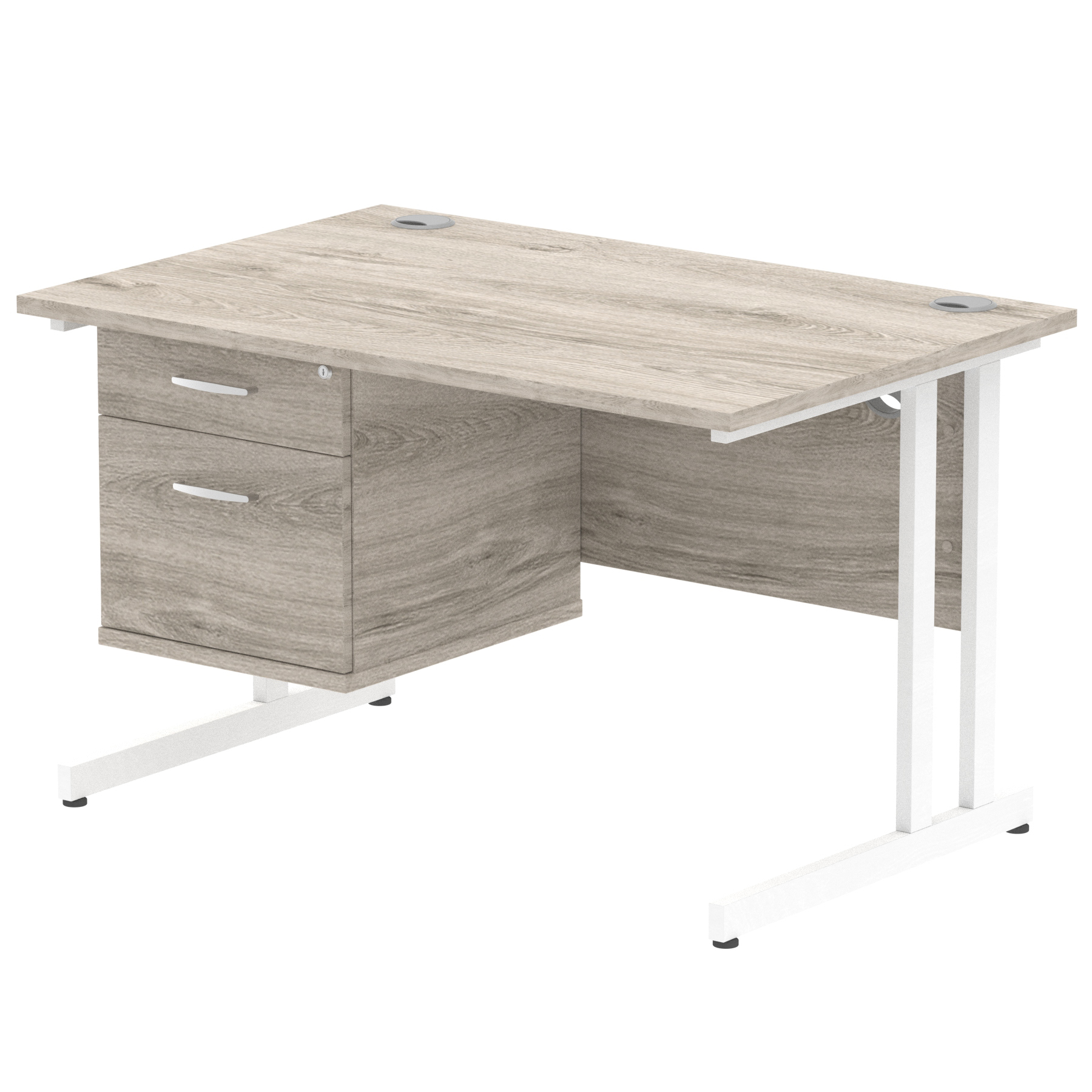 Grey Oak / White Frame