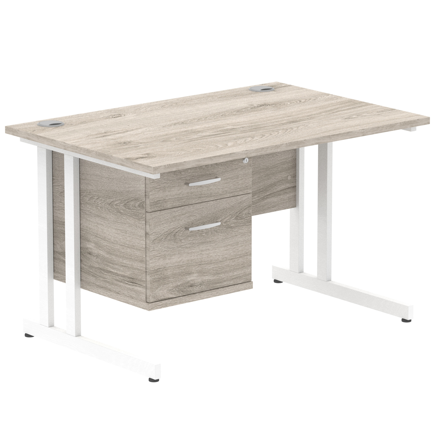 Grey Oak / White Frame
