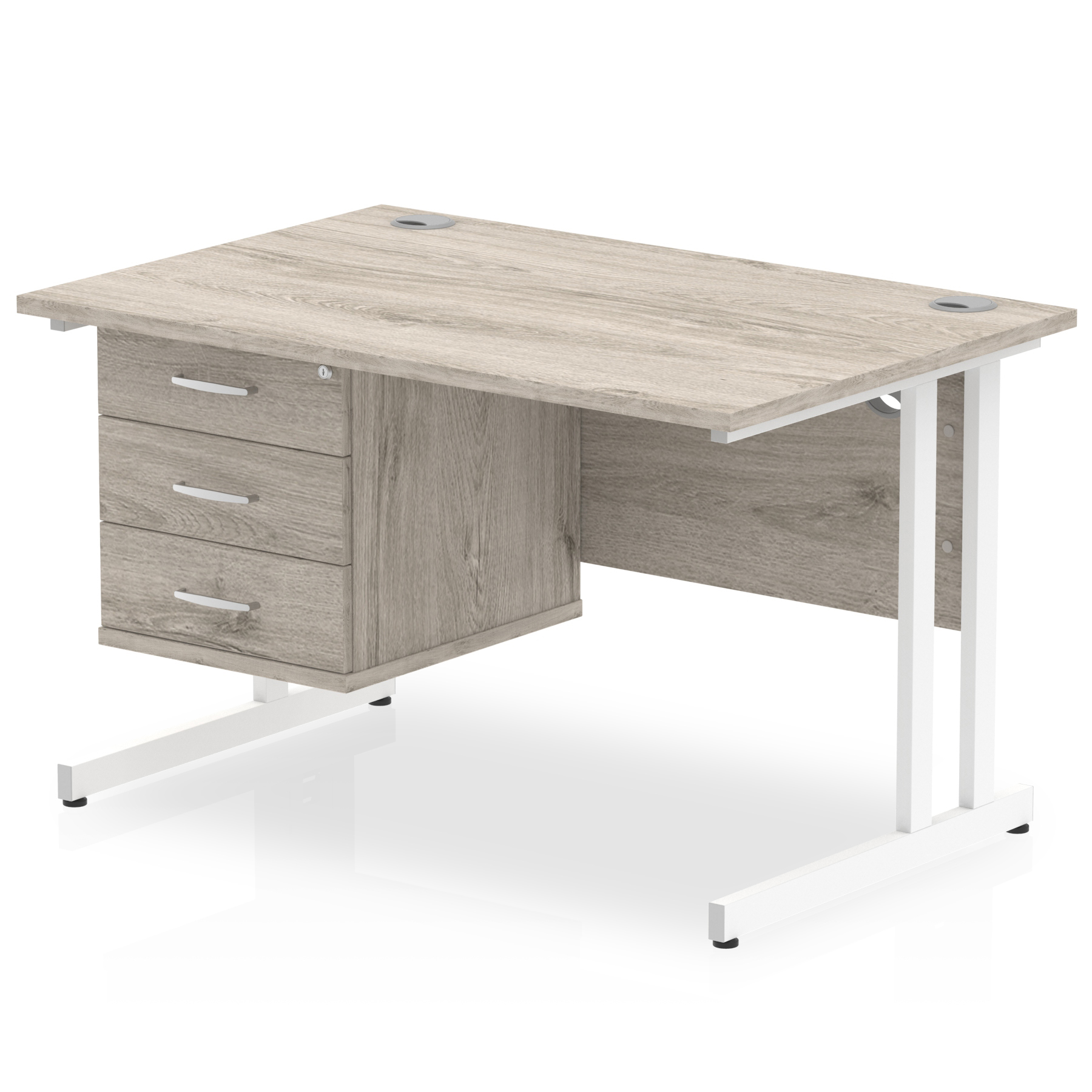 Grey Oak / White Frame