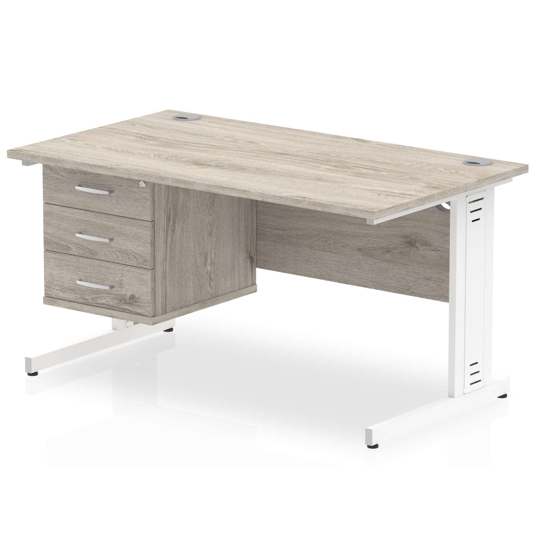 Grey Oak / White Frame